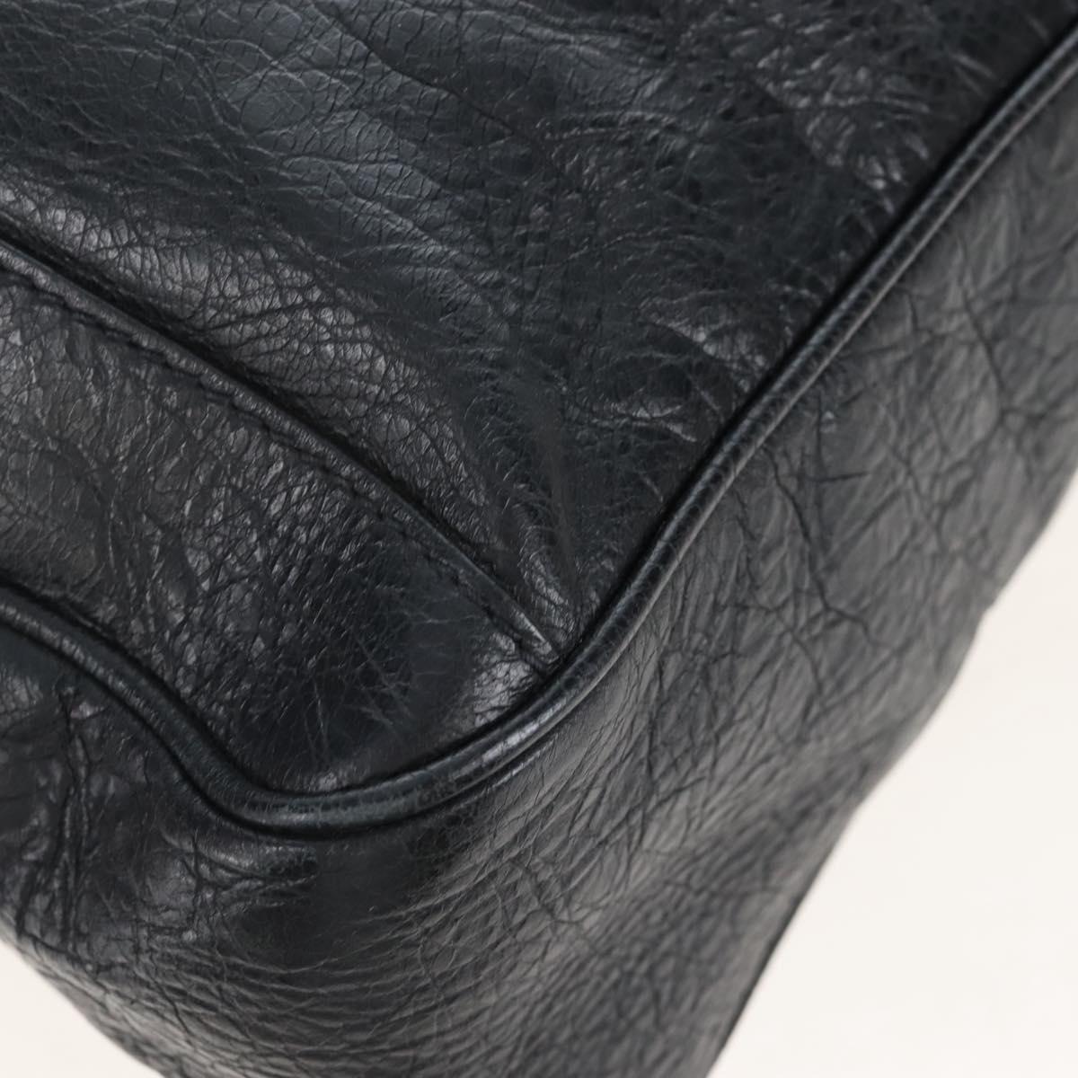 Balenciaga Classic Mini Folder Bag Leather 2way Black Silver 340134 Auth 209887V