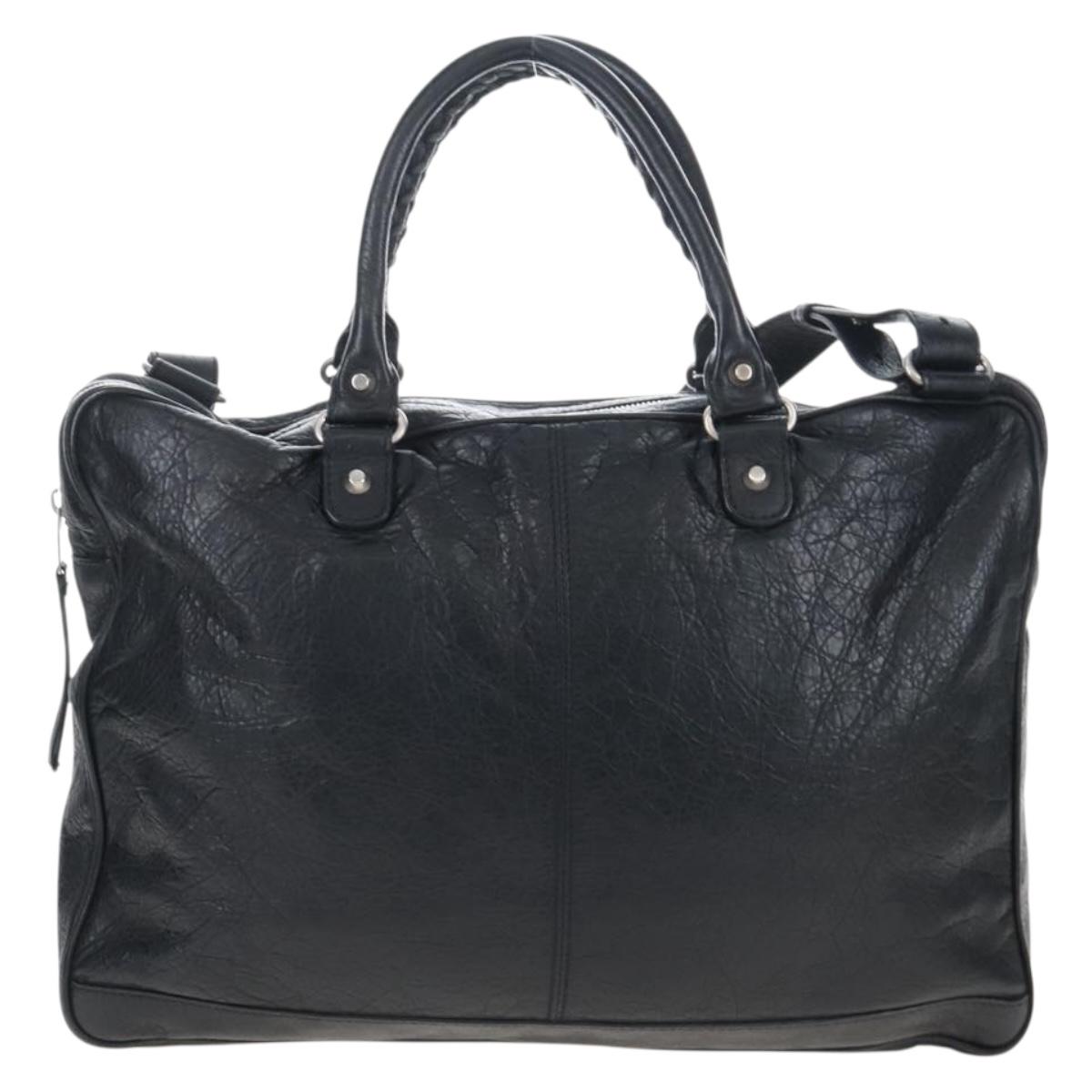 Balenciaga Classic Mini Folder Bag Leather 2way Black Silver 340134 Auth 209887V