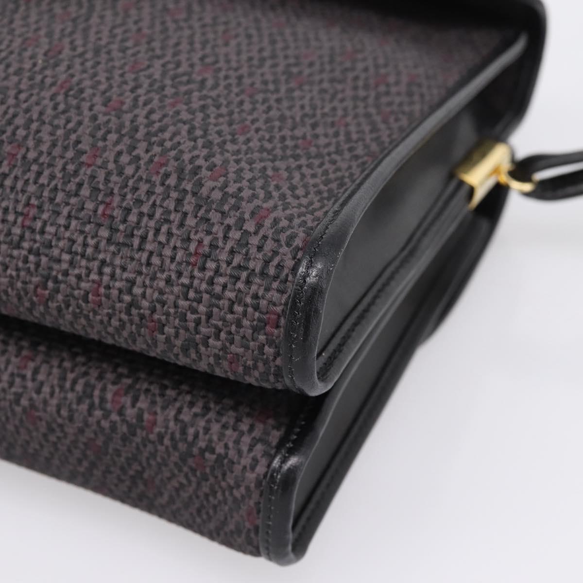 Saint Laurent Shoulder Bag PVC Canvas Gray Gold Auth 209888V