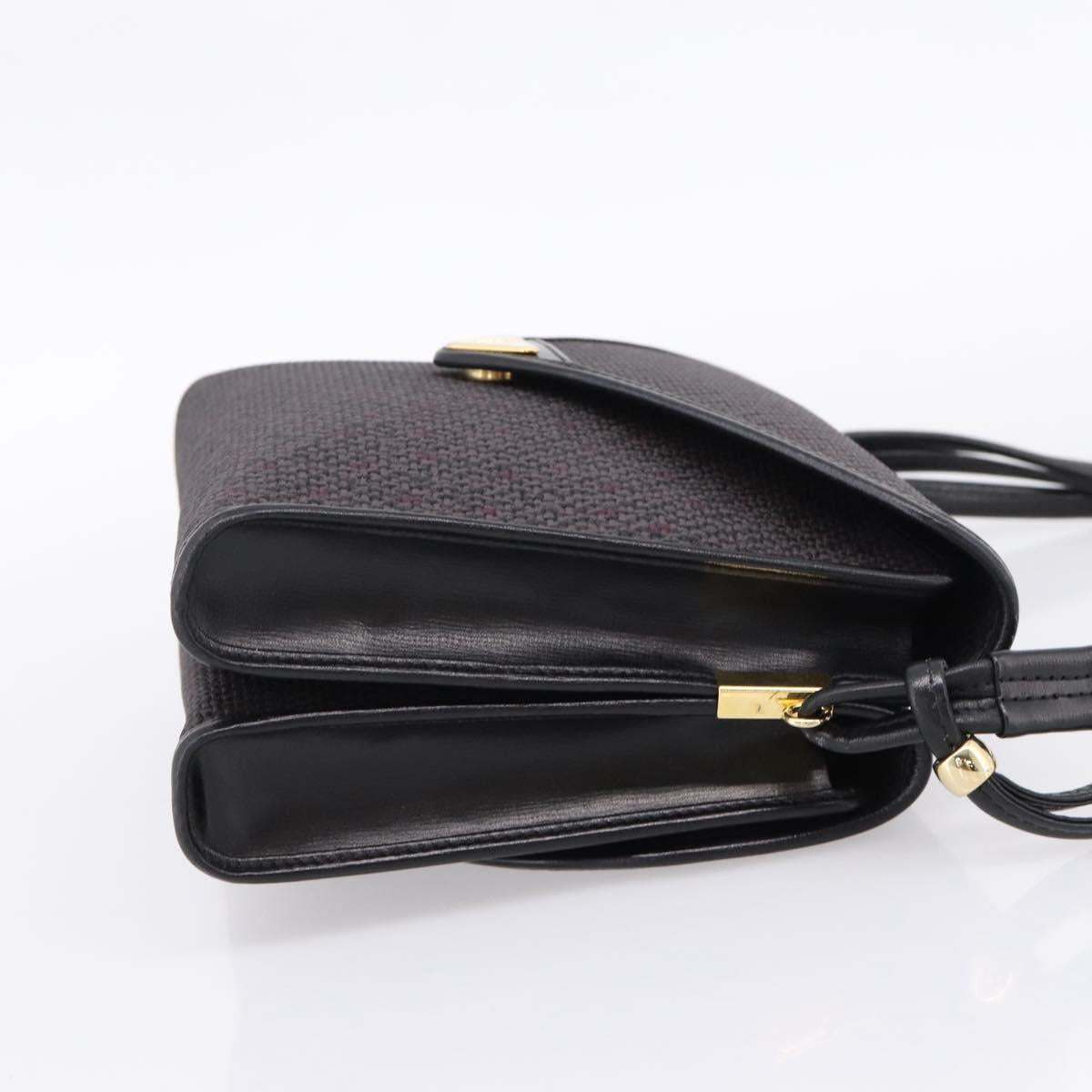 Saint Laurent Shoulder Bag PVC Canvas Gray Gold Auth 209888V