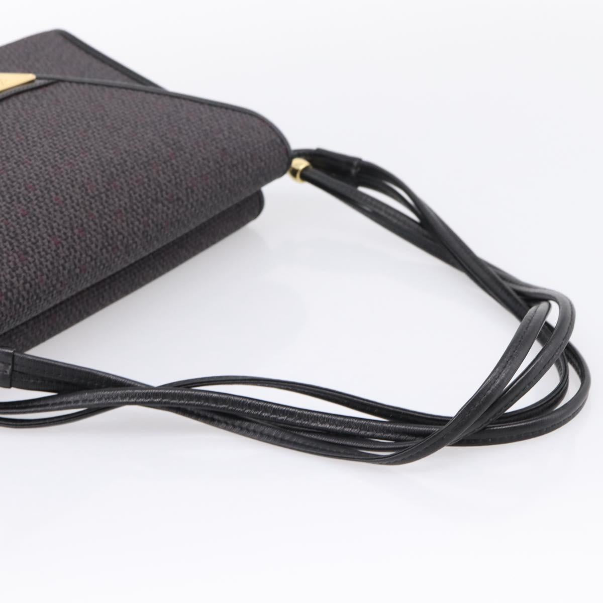 Saint Laurent Shoulder Bag PVC Canvas Gray Gold Auth 209888V