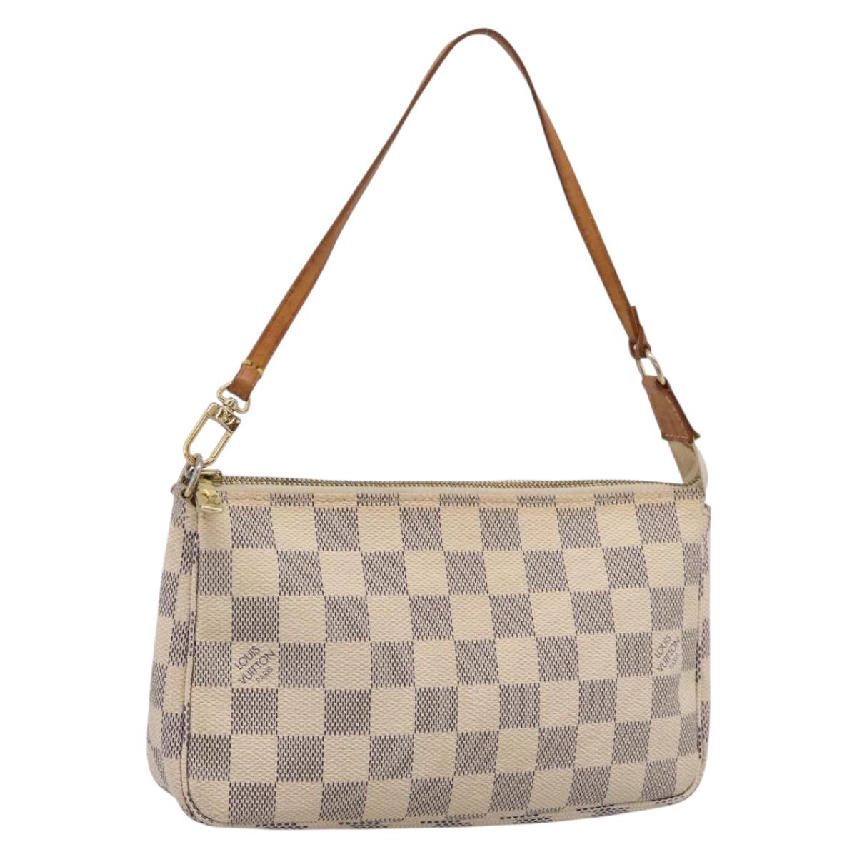 LOUIS VUITTON Damier Azur Mini Pochette Accessoires Pouch N63005 LV Auth 209890