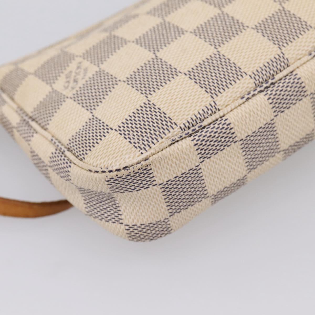 LOUIS VUITTON Damier Azur Mini Pochette Accessoires Pouch N63005 LV Auth 209890