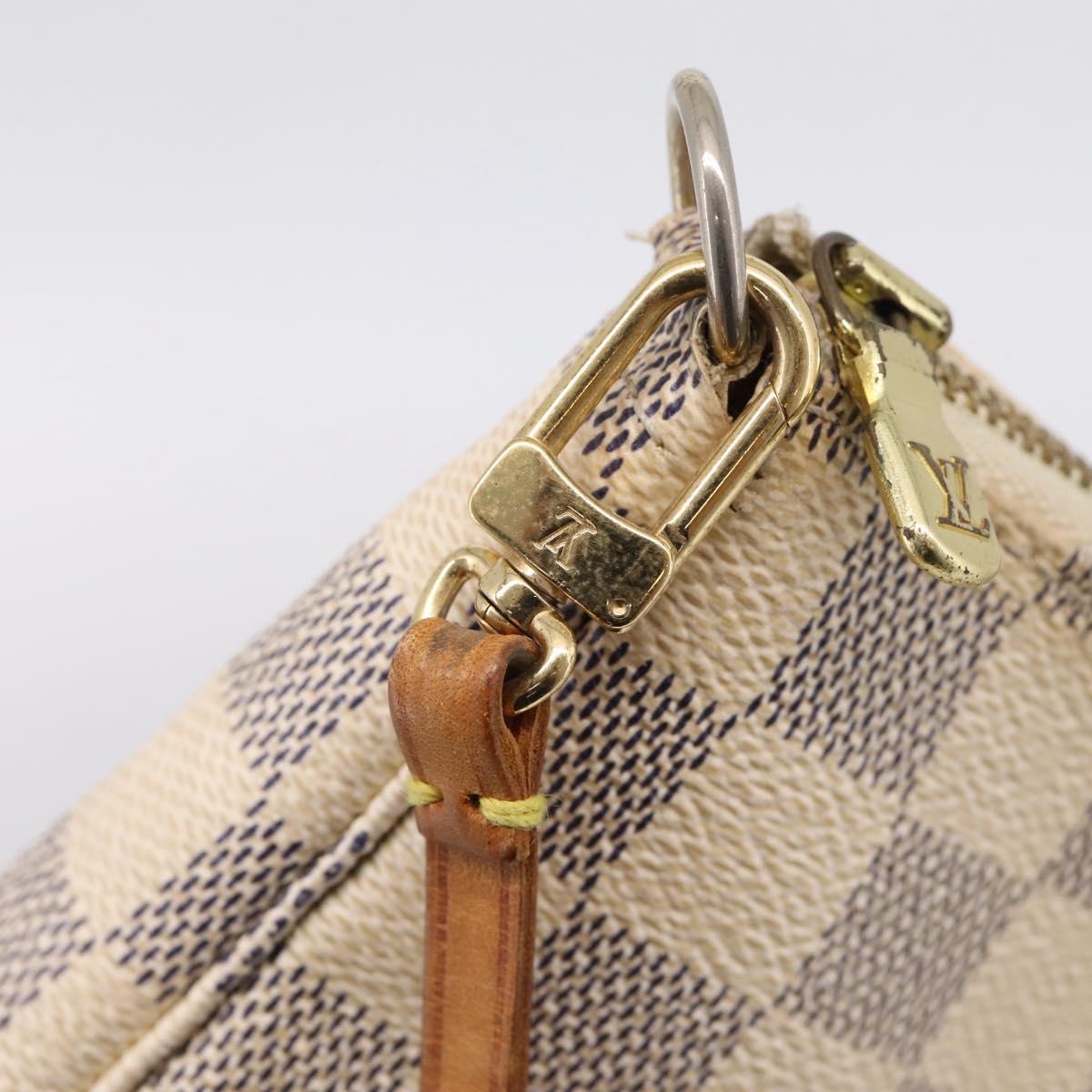LOUIS VUITTON Damier Azur Mini Pochette Accessoires Pouch N63005 LV Auth 209890
