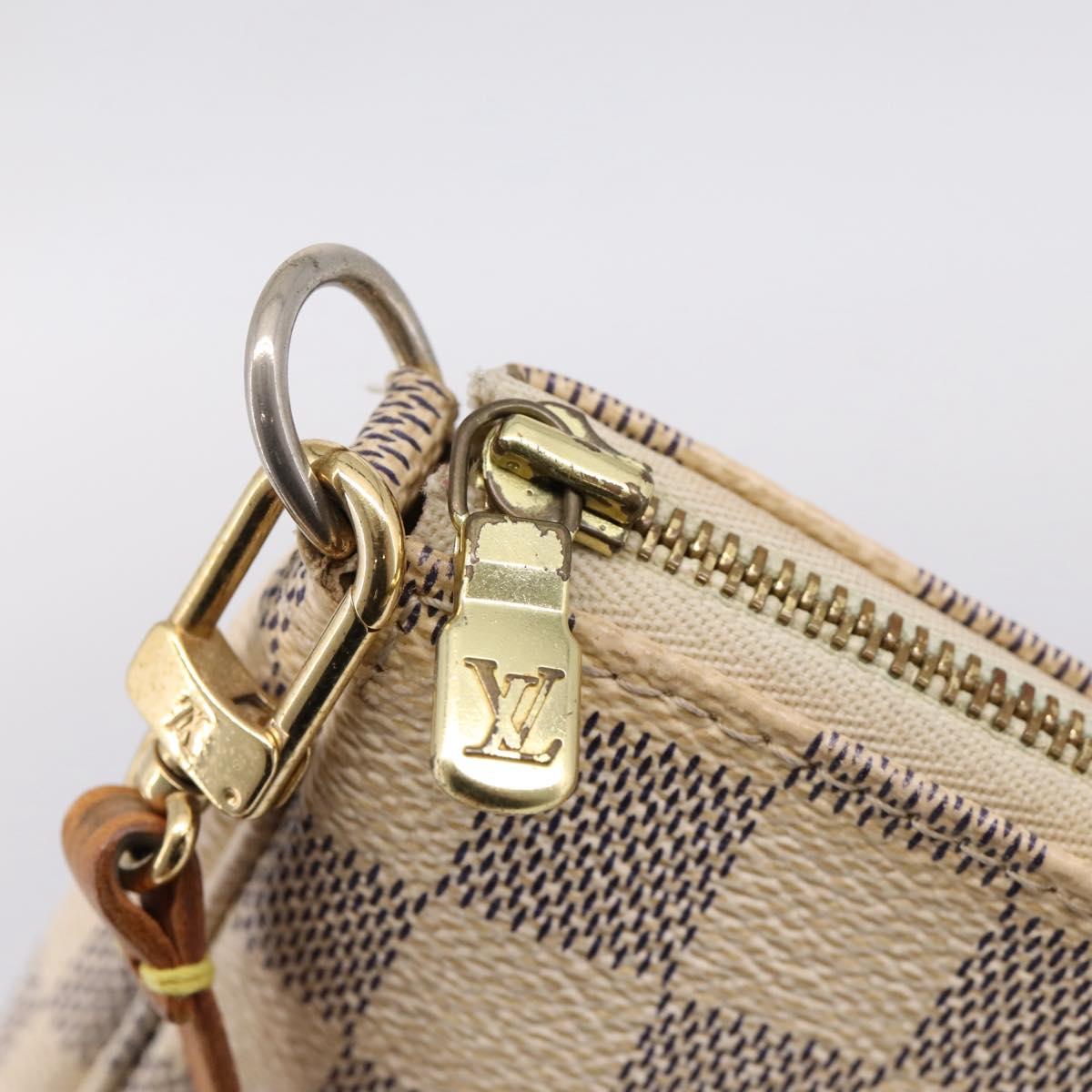 LOUIS VUITTON Damier Azur Mini Pochette Accessoires Pouch N63005 LV Auth 209890