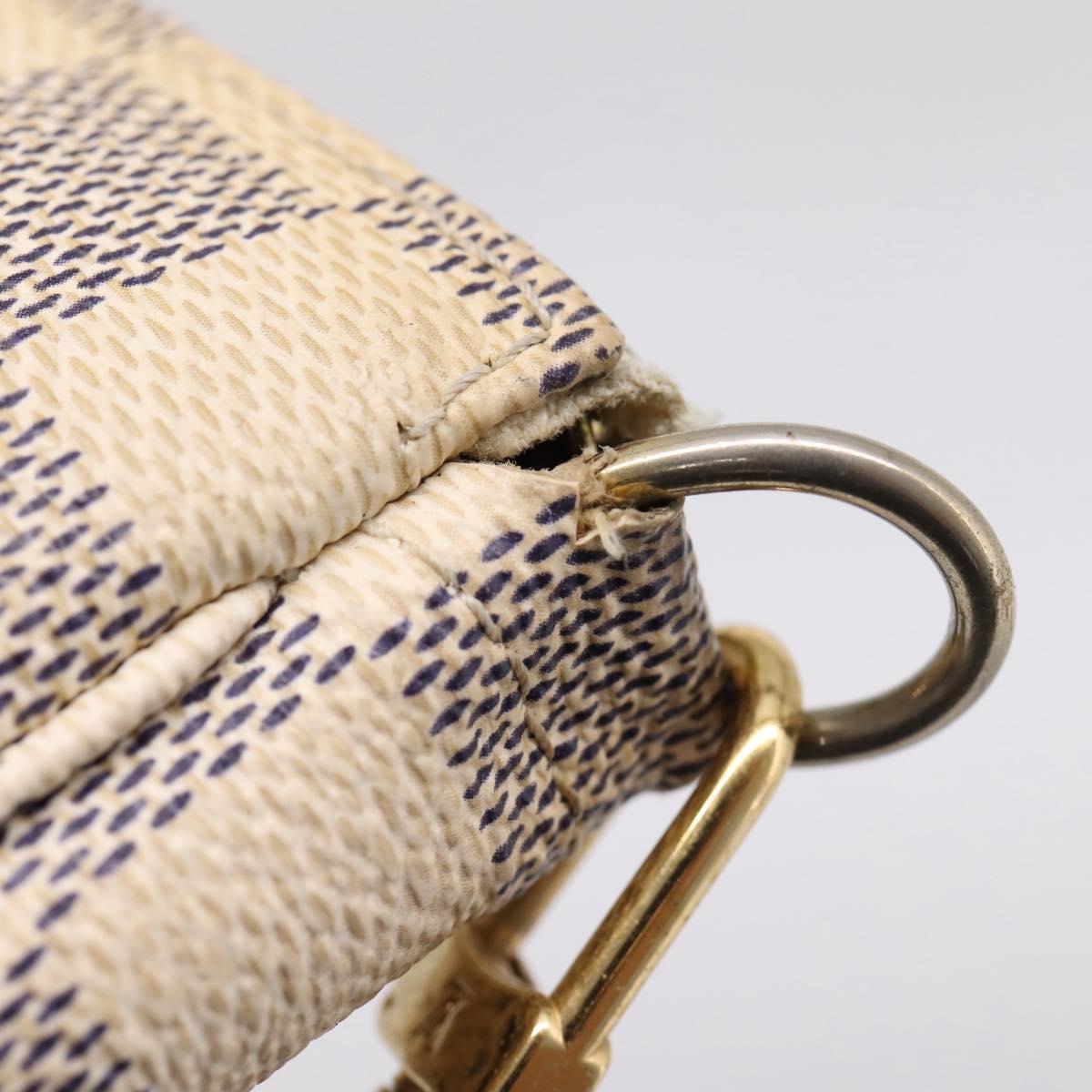 LOUIS VUITTON Damier Azur Mini Pochette Accessoires Pouch N63005 LV Auth 209890