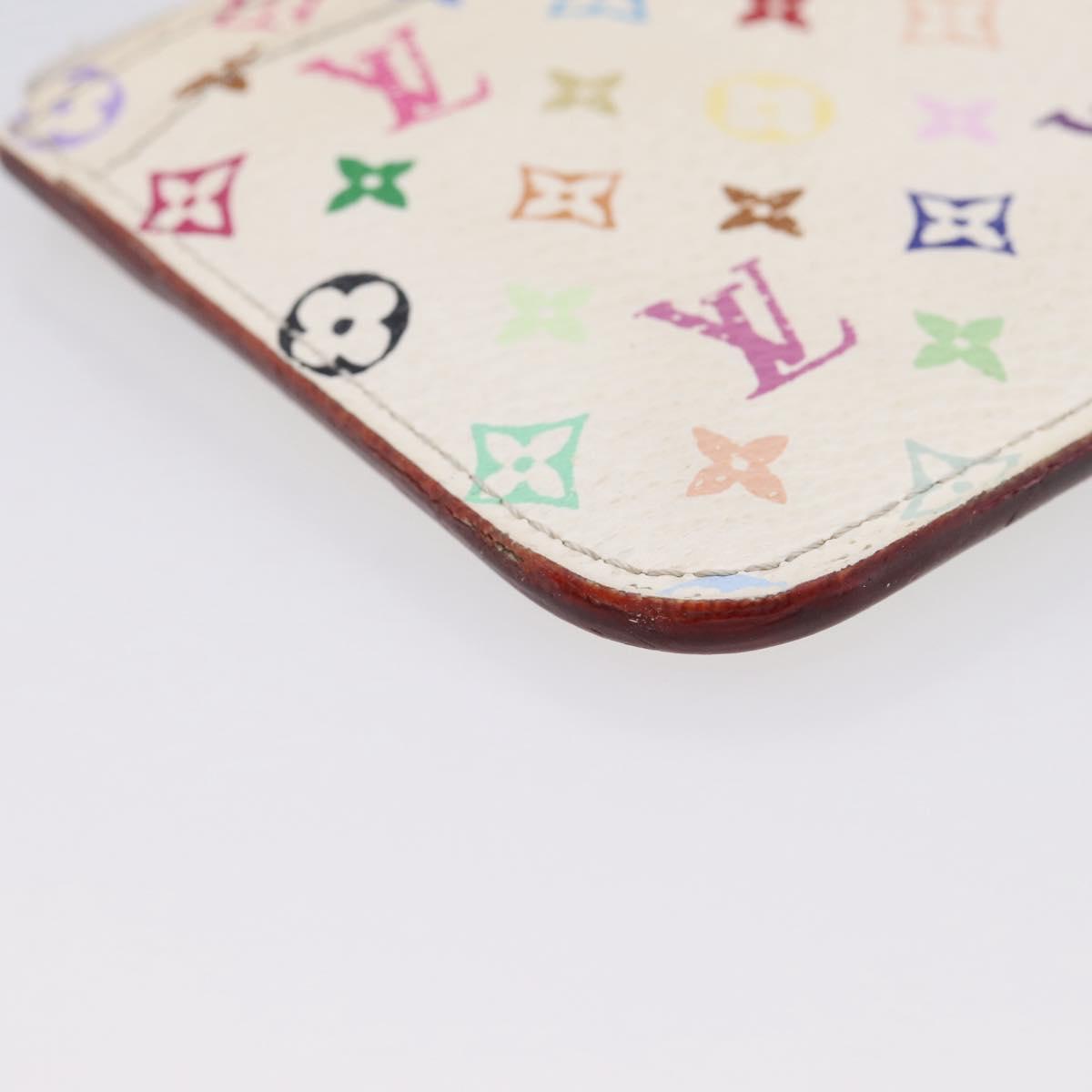 LOUIS VUITTON Multicolor Pochette ClesNM Coin Purse White M93734 LV Auth 209892