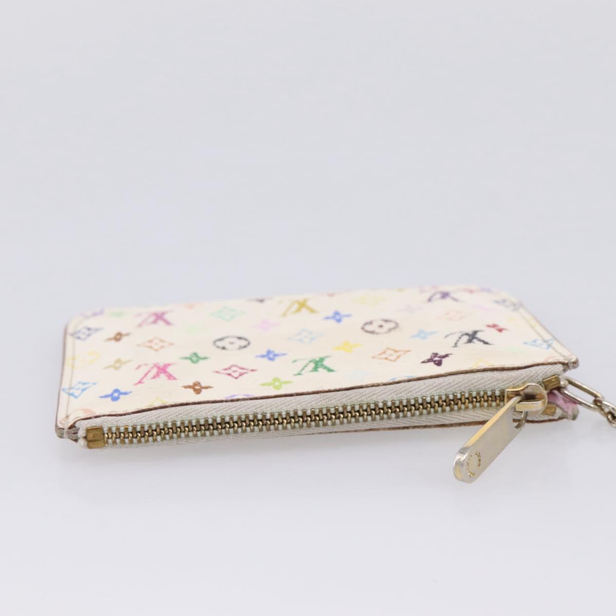 LOUIS VUITTON Multicolor Pochette ClesNM Coin Purse White M93734 LV Auth 209892