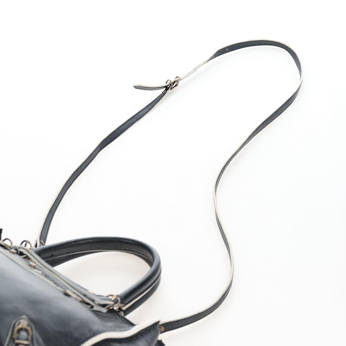 Balenciaga Paper Mini Hand Bag Leather 2way Black Gold 305582 Auth 209893V