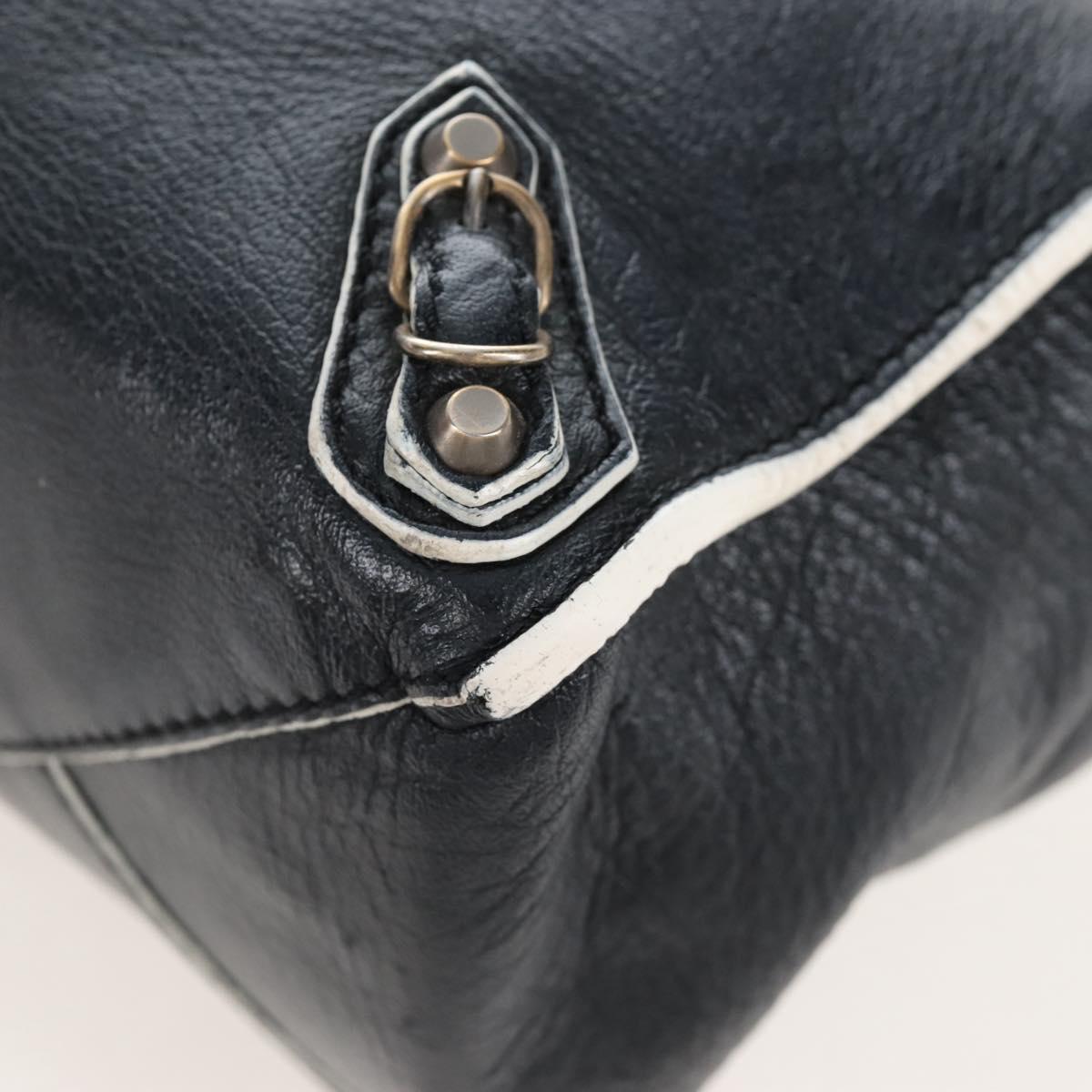 Balenciaga Paper Mini Hand Bag Leather 2way Black Gold 305582 Auth 209893V