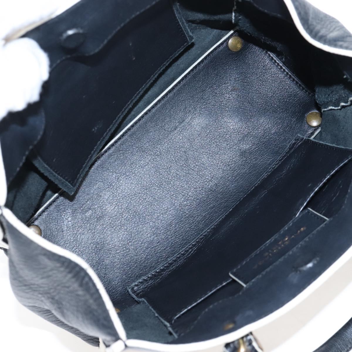 Balenciaga Paper Mini Hand Bag Leather 2way Black Gold 305582 Auth 209893V