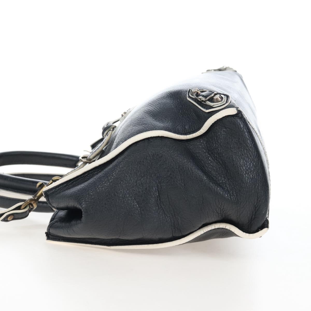 Balenciaga Paper Mini Hand Bag Leather 2way Black Gold 305582 Auth 209893V