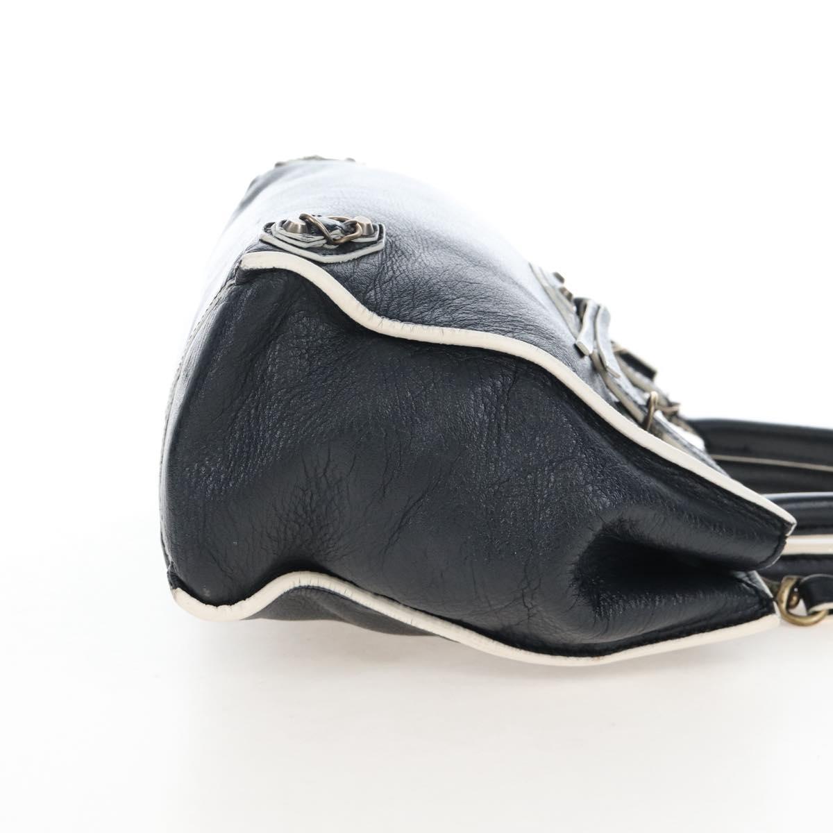 Balenciaga Paper Mini Hand Bag Leather 2way Black Gold 305582 Auth 209893V