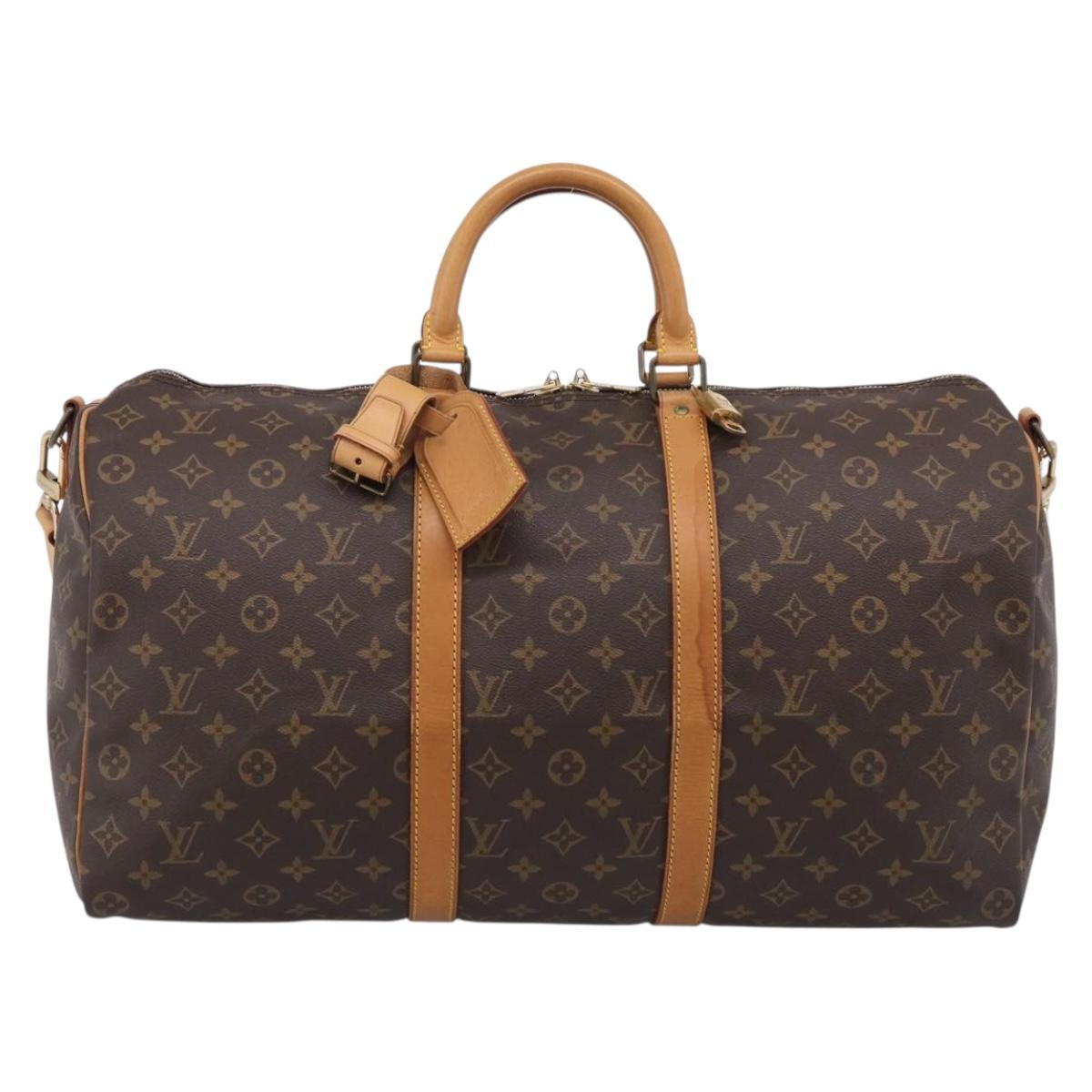 LOUIS VUITTON Monogram Keepall Bandouliere 50 Boston Bag M41416 LV Auth 209898V