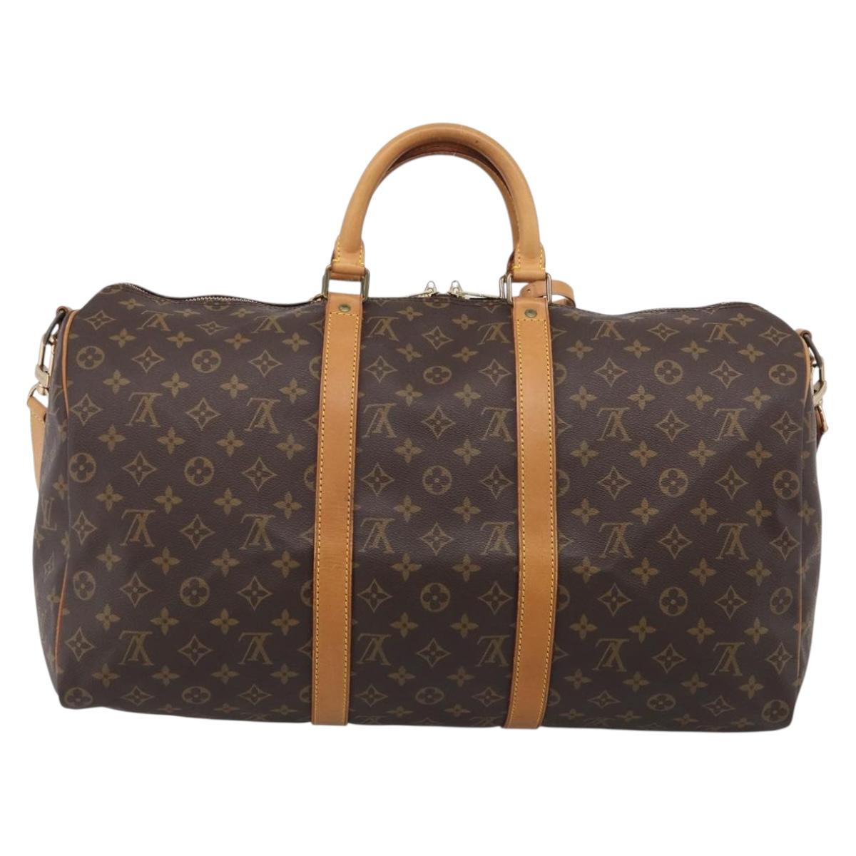 LOUIS VUITTON Monogram Keepall Bandouliere 50 Boston Bag M41416 LV Auth 209898V
