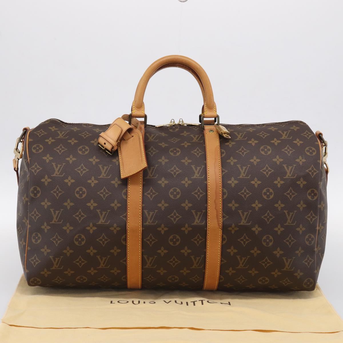 LOUIS VUITTON Monogram Keepall Bandouliere 50 Boston Bag M41416 LV Auth 209898V