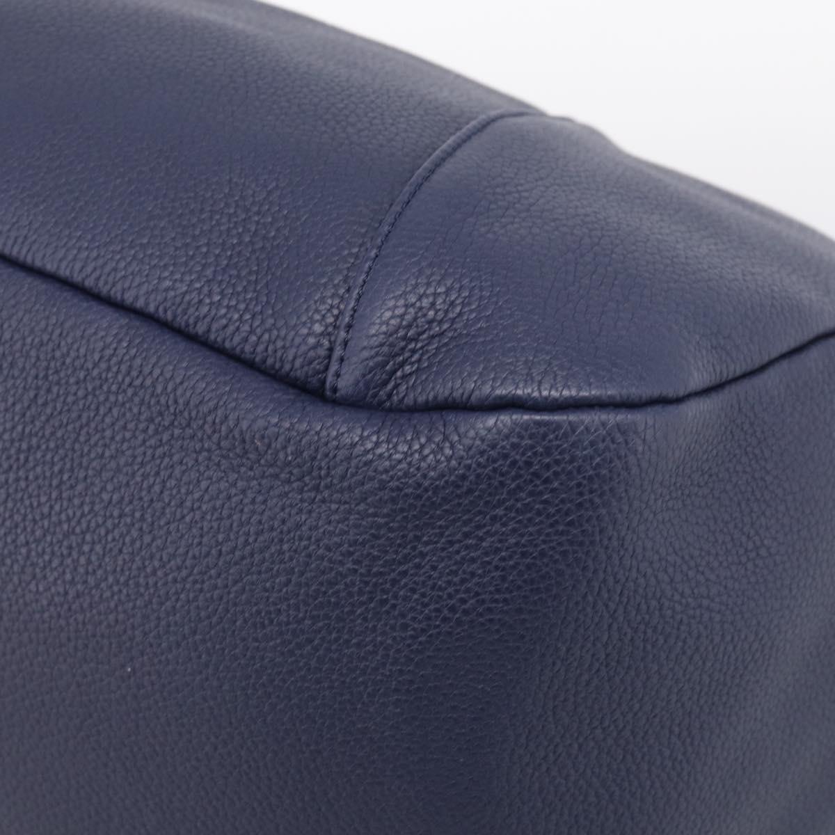 LOEWE Karie Shoulder Bag Leather Navy Gold Auth 209899V