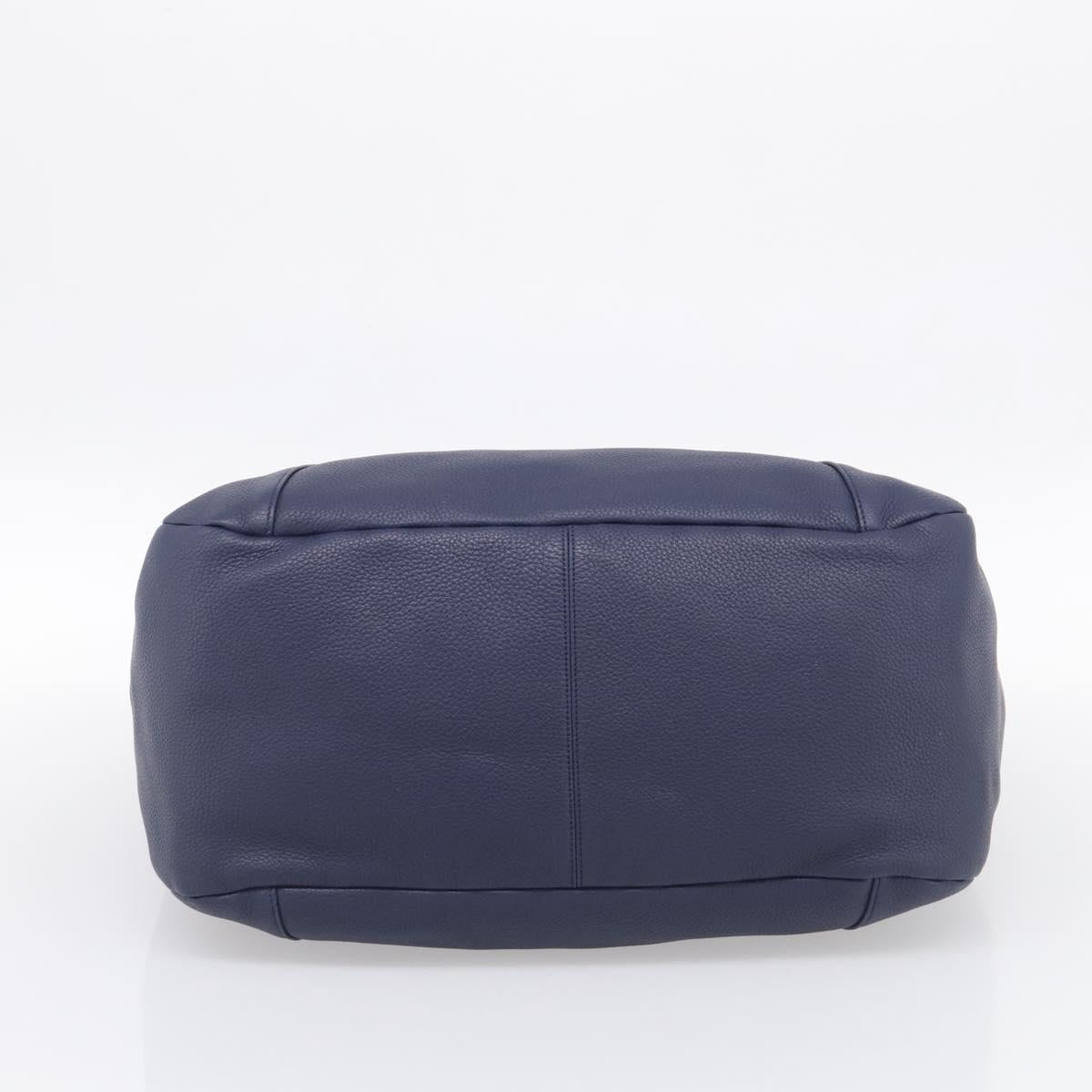 LOEWE Karie Shoulder Bag Leather Navy Gold Auth 209899V
