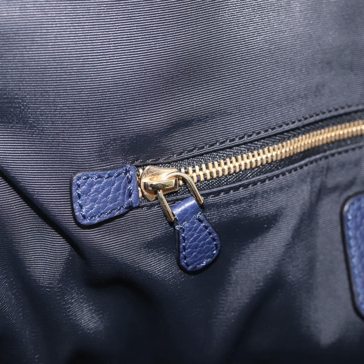 LOEWE Karie Shoulder Bag Leather Navy Gold Auth 209899V