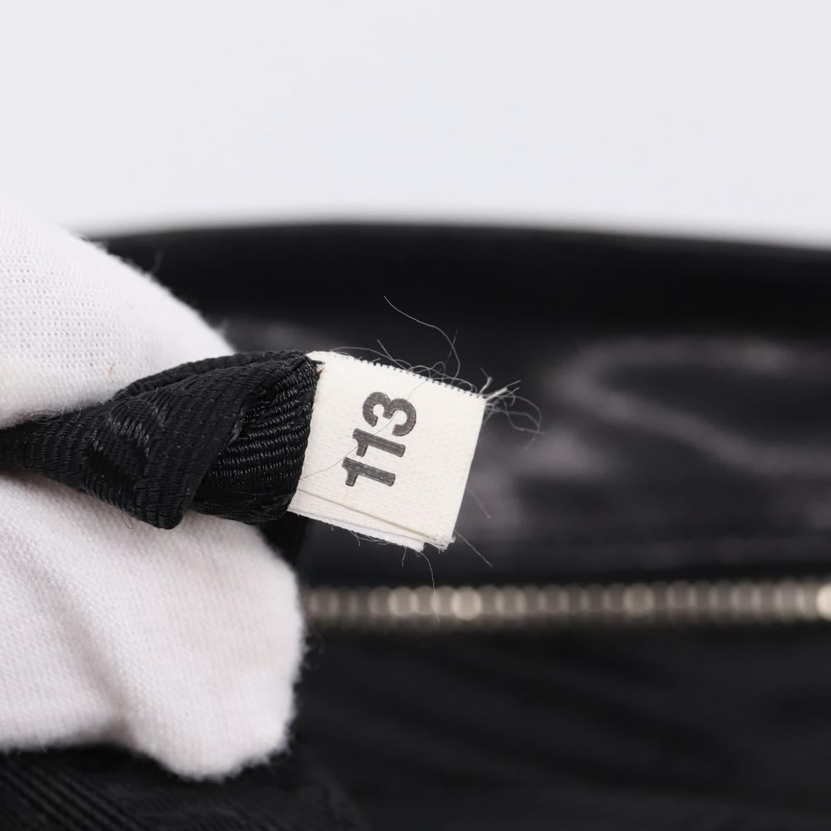 PRADA Shoulder Bag Leather Black Silver Auth 209900V