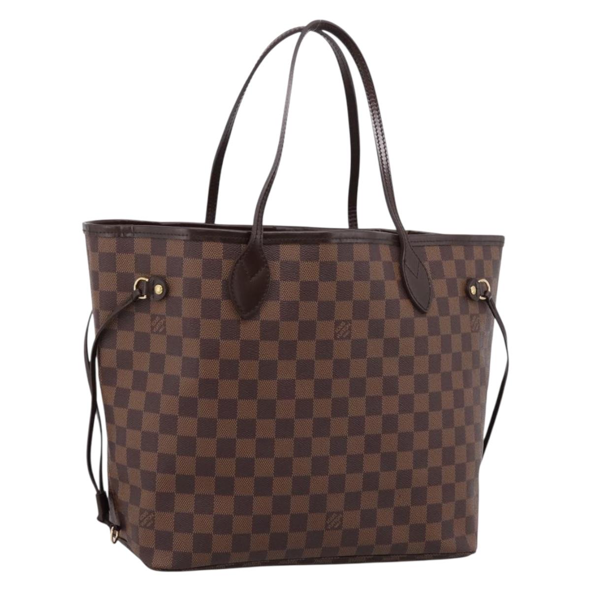 LOUIS VUITTON Damier Ebene Neverfull MM Tote Bag N51105 LV Auth 209908V