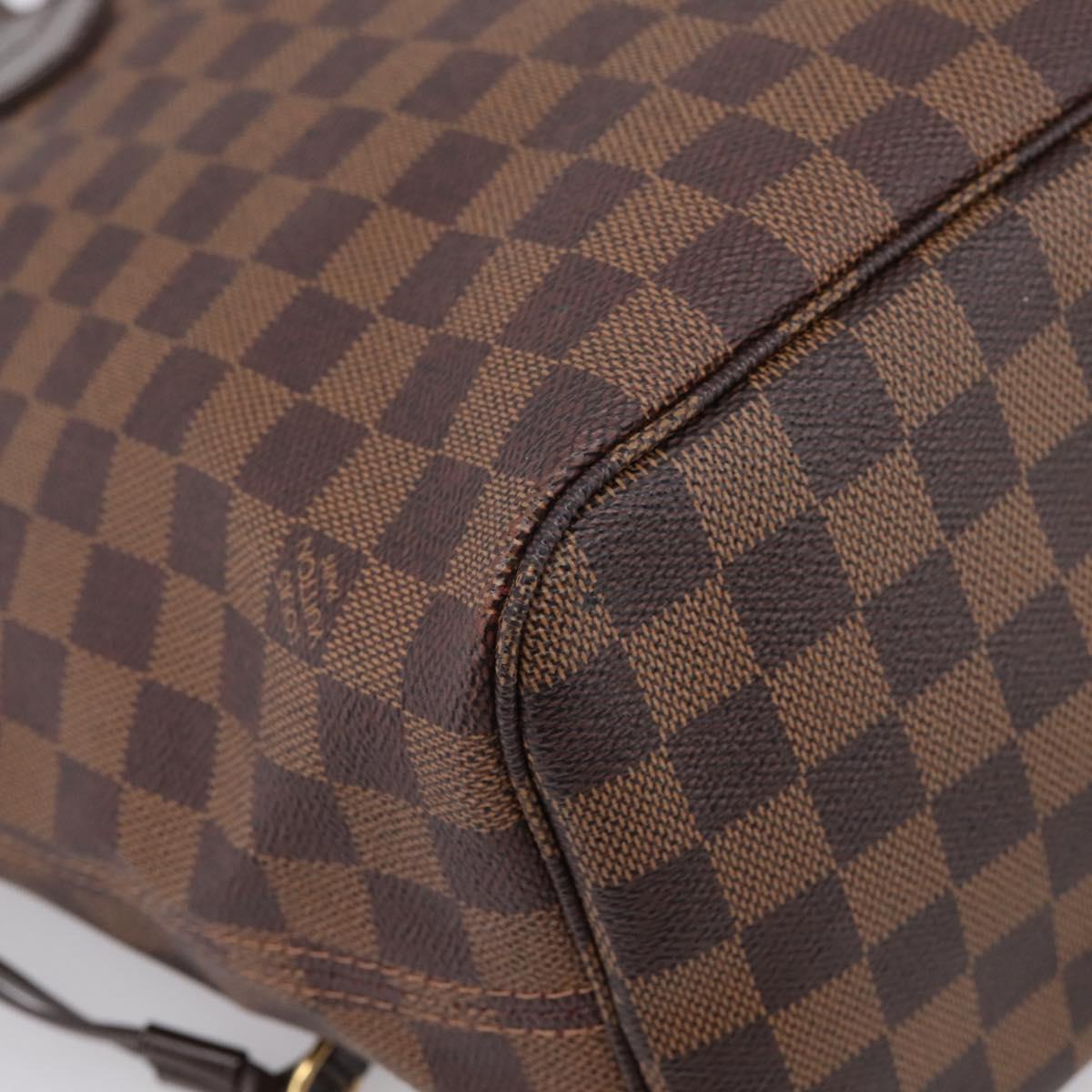 LOUIS VUITTON Damier Ebene Neverfull MM Tote Bag N51105 LV Auth 209908V