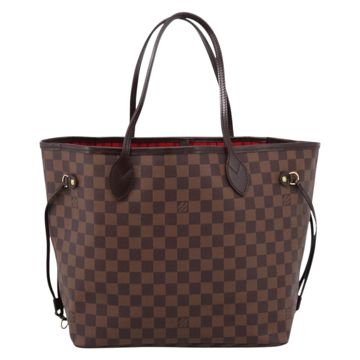 LOUIS VUITTON Damier Ebene Neverfull MM Tote Bag N51105 LV Auth 209908V