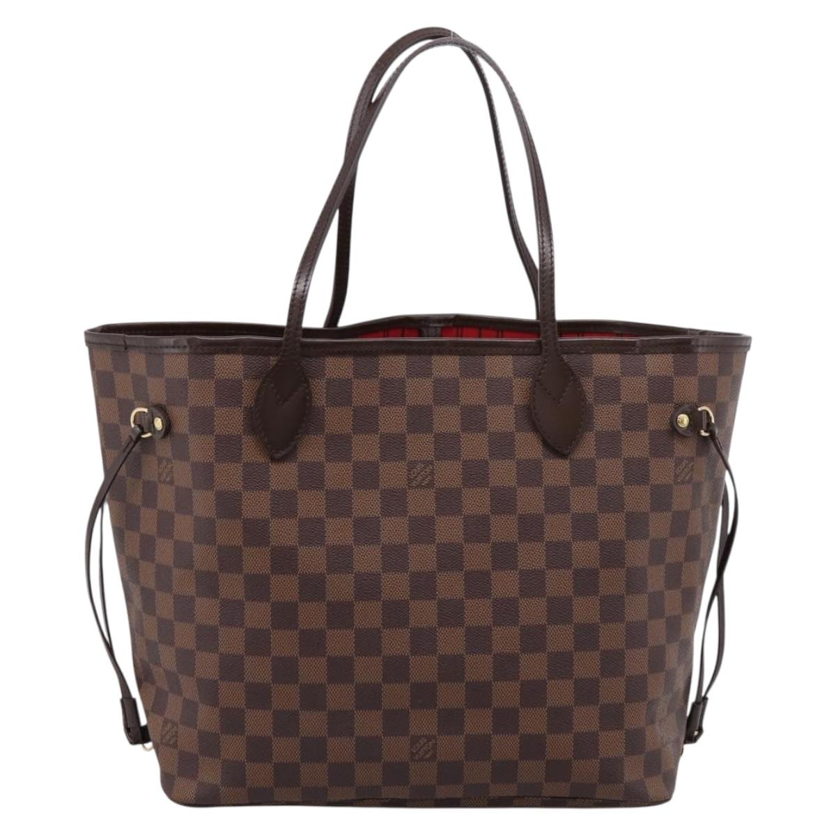 LOUIS VUITTON Damier Ebene Neverfull MM Tote Bag N51105 LV Auth 209908V