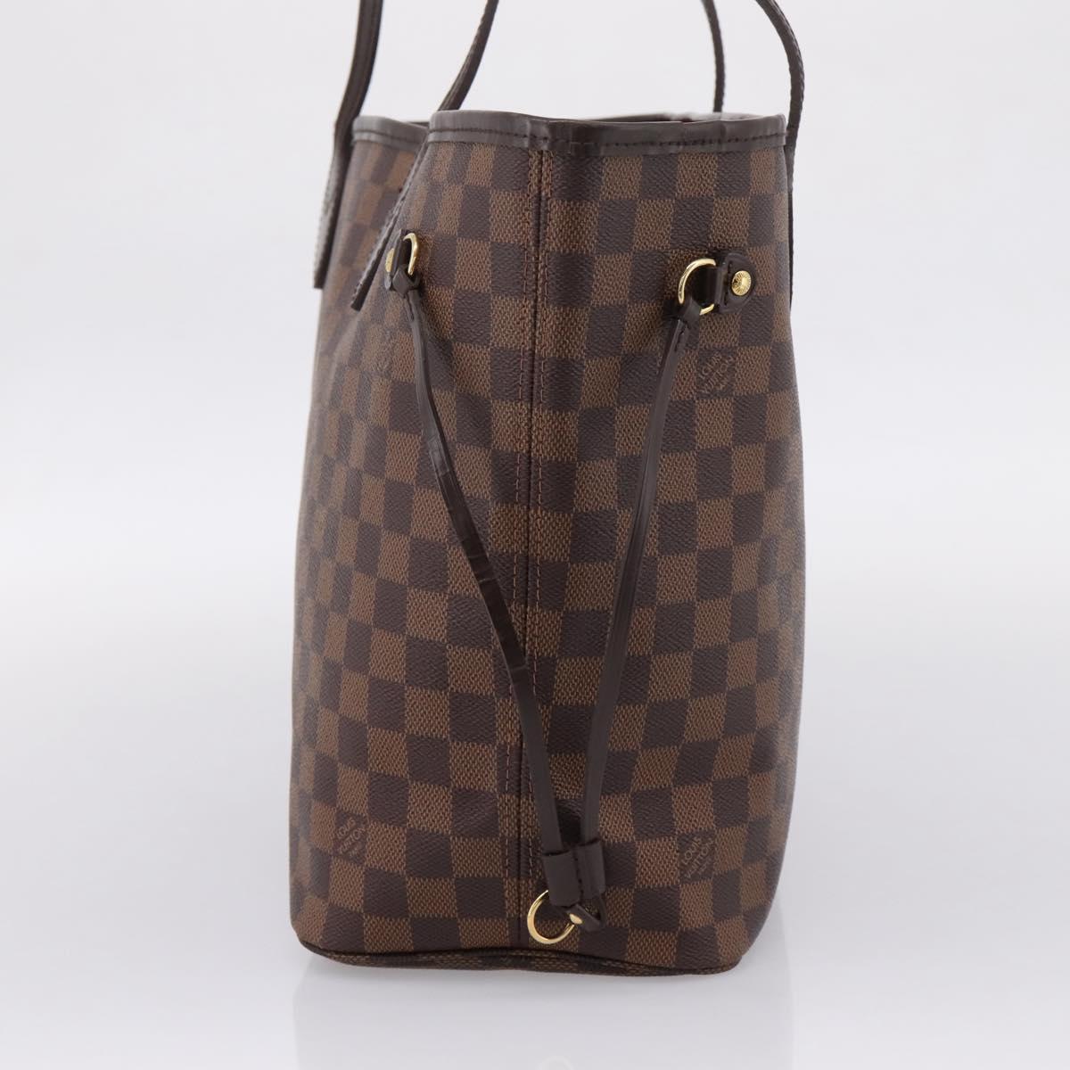 LOUIS VUITTON Damier Ebene Neverfull MM Tote Bag N51105 LV Auth 209908V