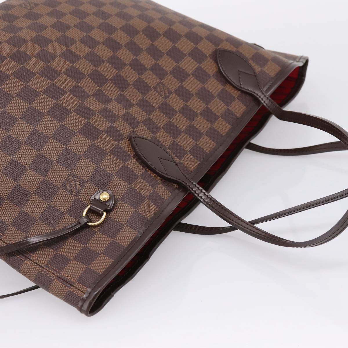 LOUIS VUITTON Damier Ebene Neverfull MM Tote Bag N51105 LV Auth 209908V