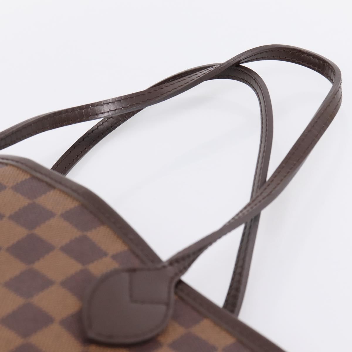 LOUIS VUITTON Damier Ebene Neverfull MM Tote Bag N51105 LV Auth 209908V
