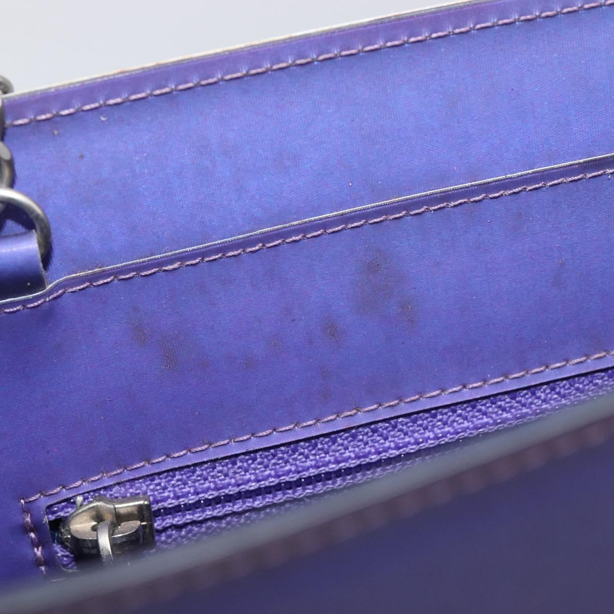 CHANEL hologram Chain Shoulder Bag Vinyl Purple Silver CC Auth 209911V