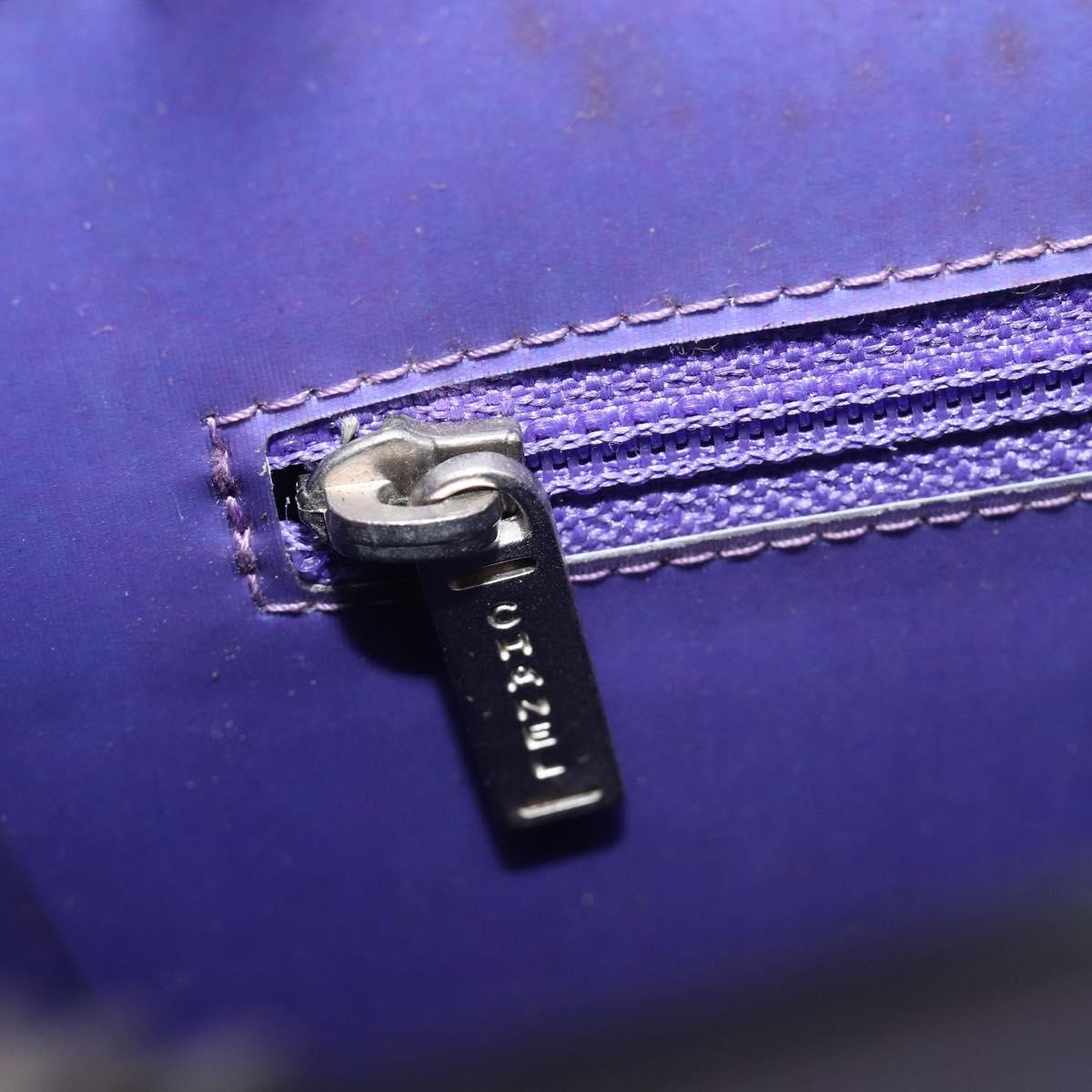 CHANEL hologram Chain Shoulder Bag Vinyl Purple Silver CC Auth 209911V