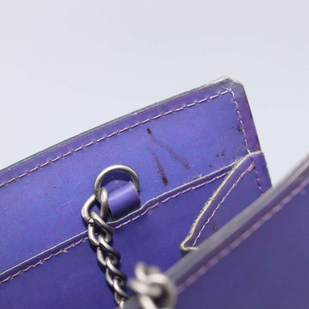 CHANEL hologram Chain Shoulder Bag Vinyl Purple Silver CC Auth 209911V
