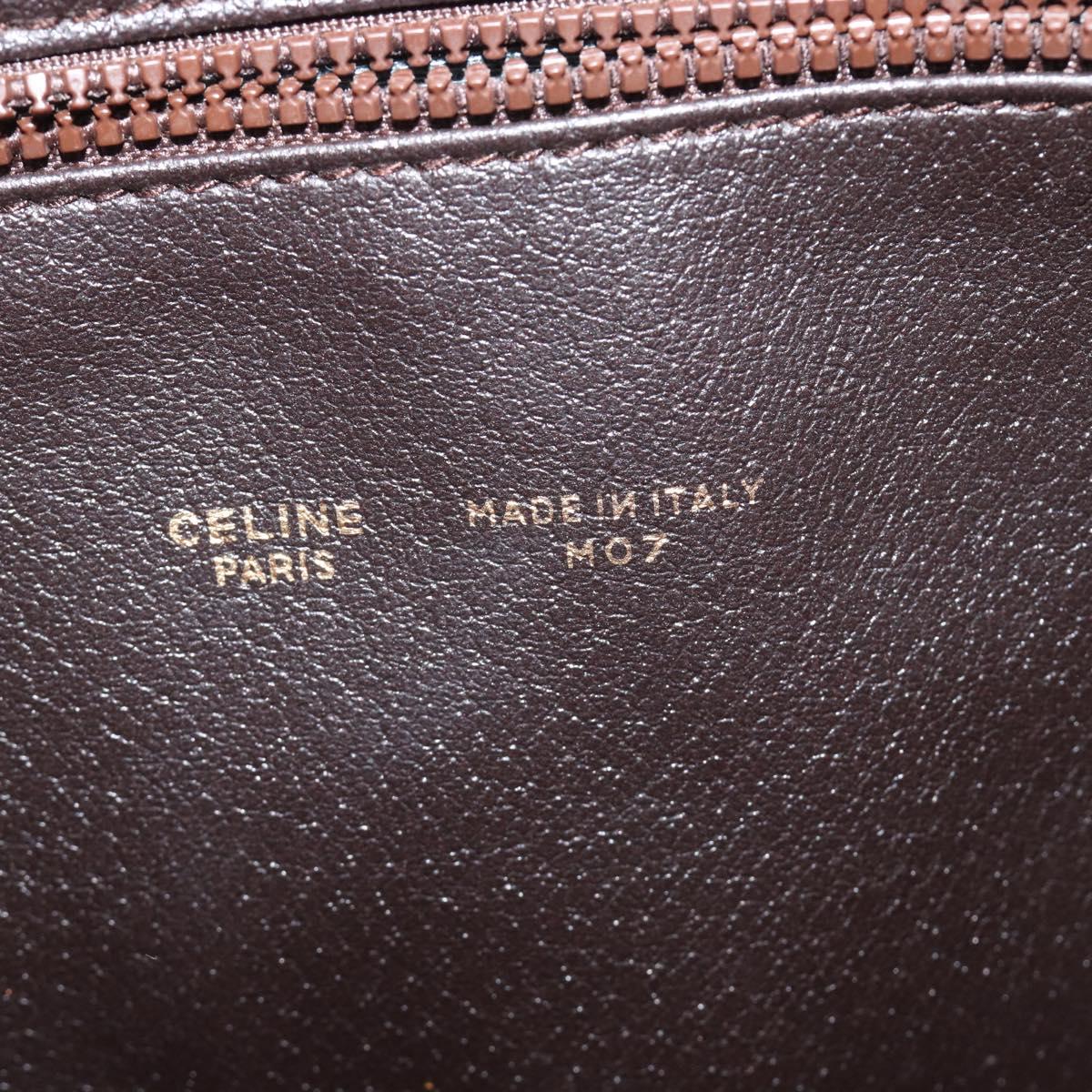 CELINE Macadam Canvas Tote Bag PVC Leather Brown Gold Auth 209918