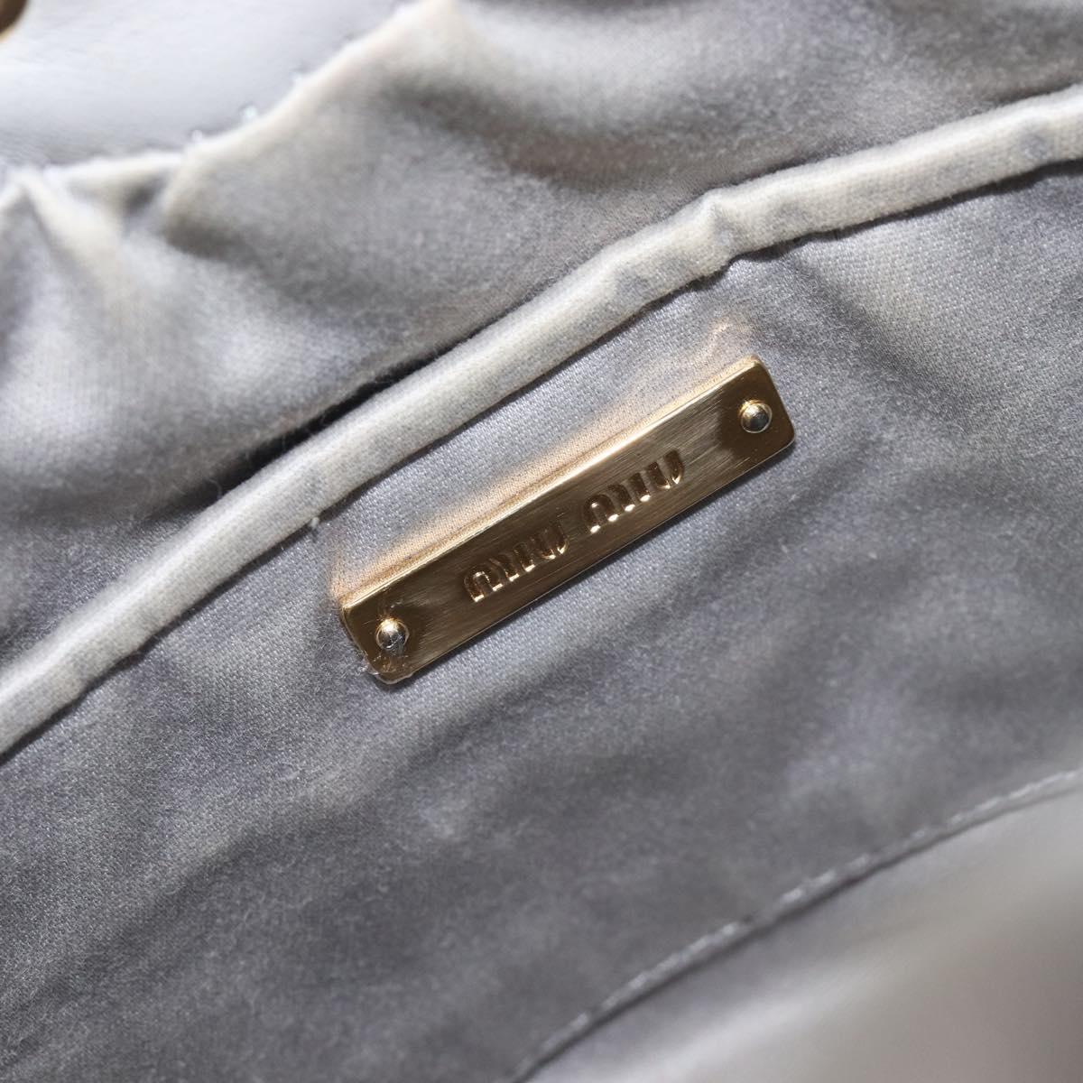 Miu Miu Matelasse Shoulder Bag Leather Gray Gold Auth 209919V