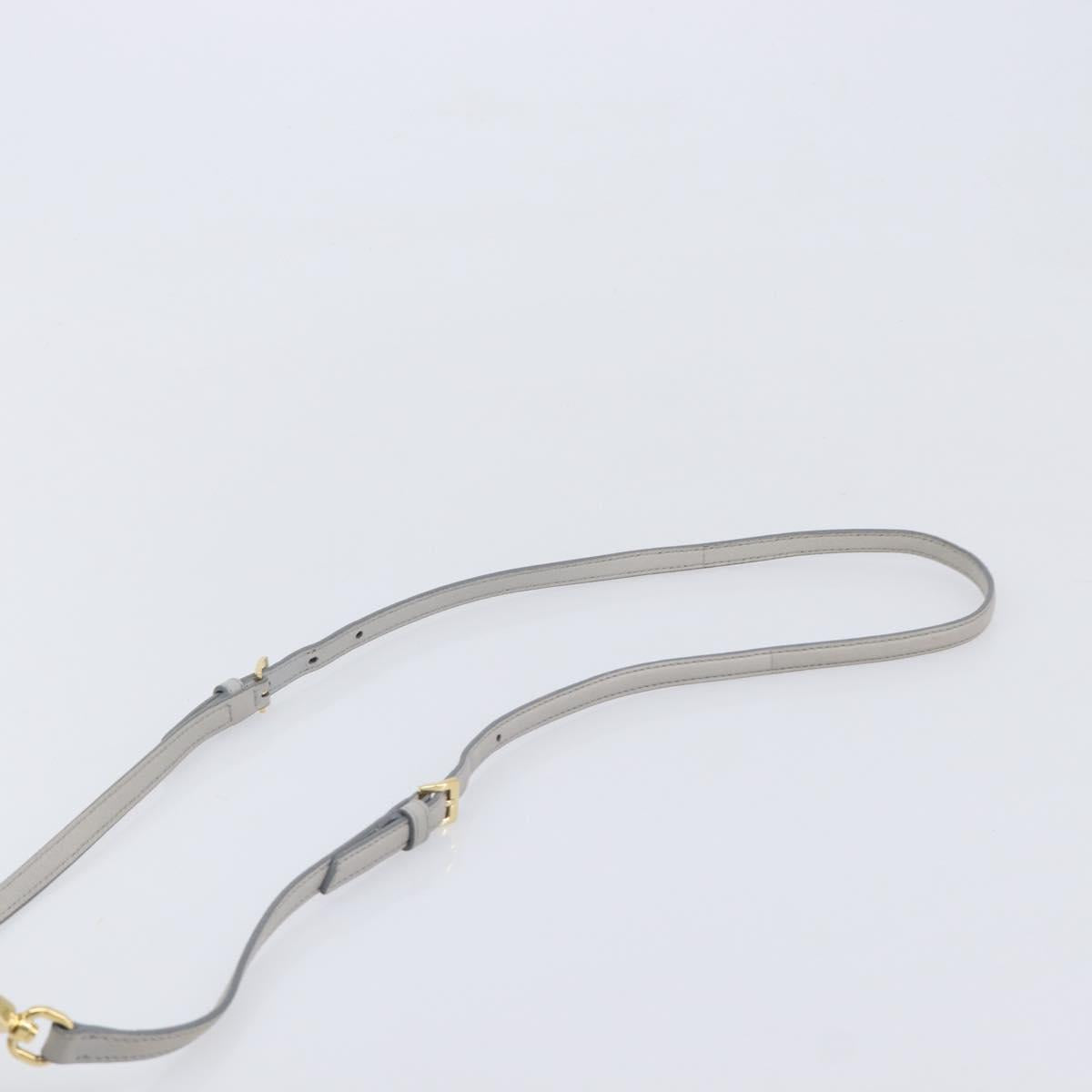 Miu Miu Matelasse Shoulder Bag Leather Gray Gold Auth 209919V