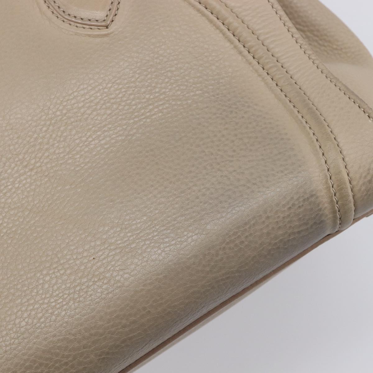 CELINE Luggage Phantom Hand Bag Leather Beige Gold Auth 209927A