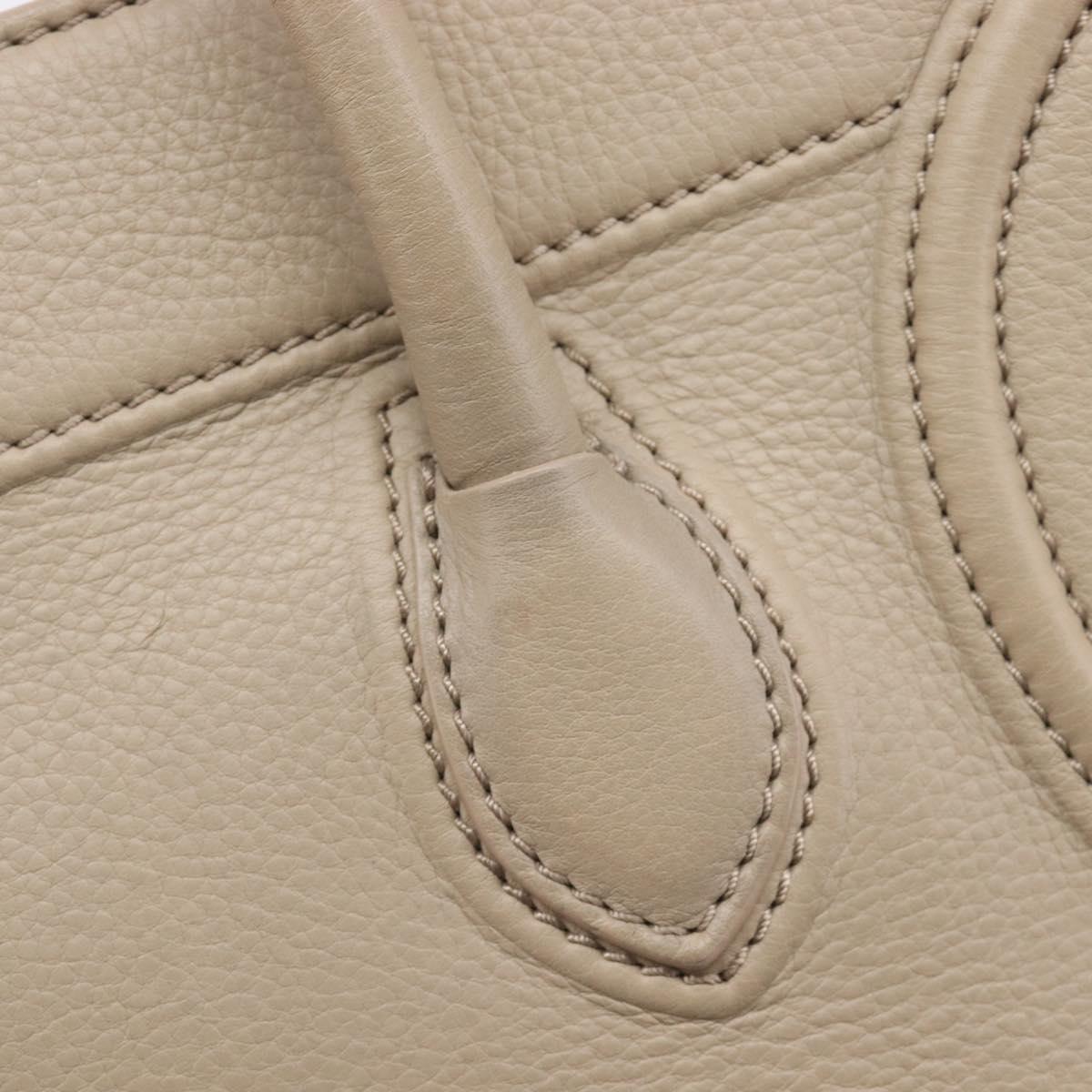 CELINE Luggage Phantom Hand Bag Leather Beige Gold Auth 209927A