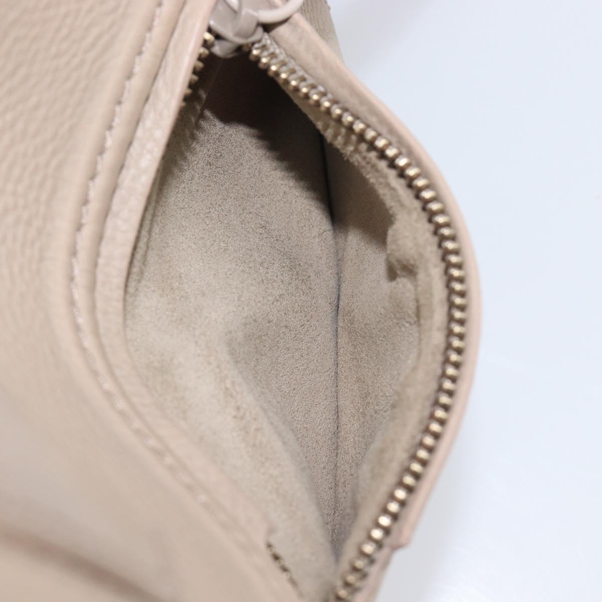 CELINE Luggage Phantom Hand Bag Leather Beige Gold Auth 209927A