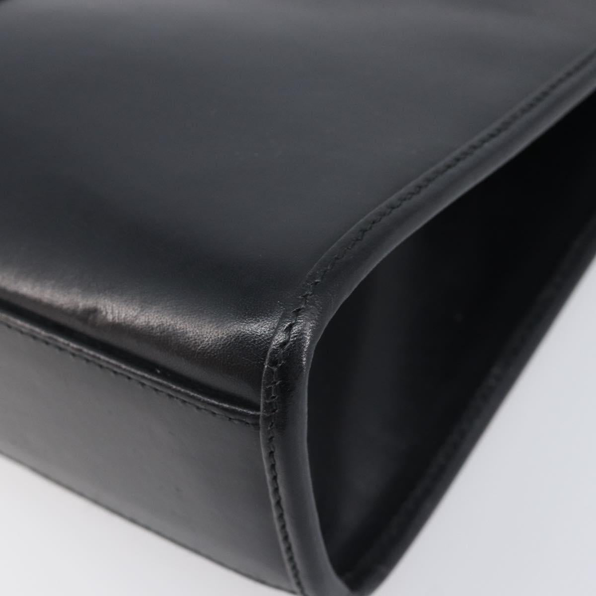GUCCI Jackie Hand Bag Leather Black Silver 002 1065 Auth 209943V