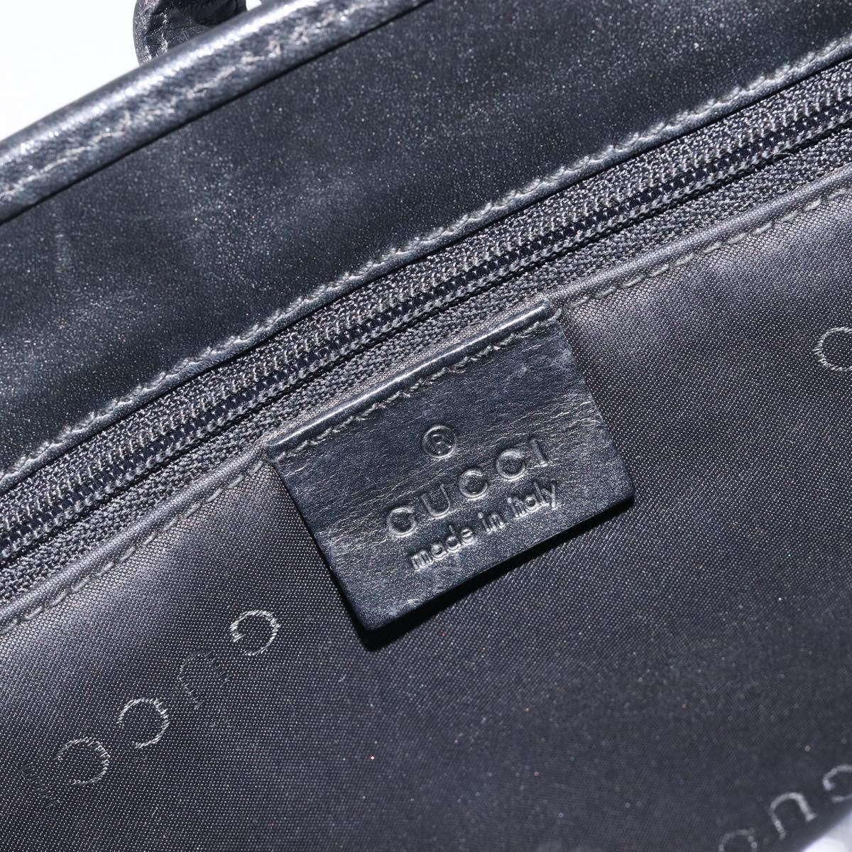 GUCCI Jackie Hand Bag Leather Black Silver 002 1065 Auth 209943V