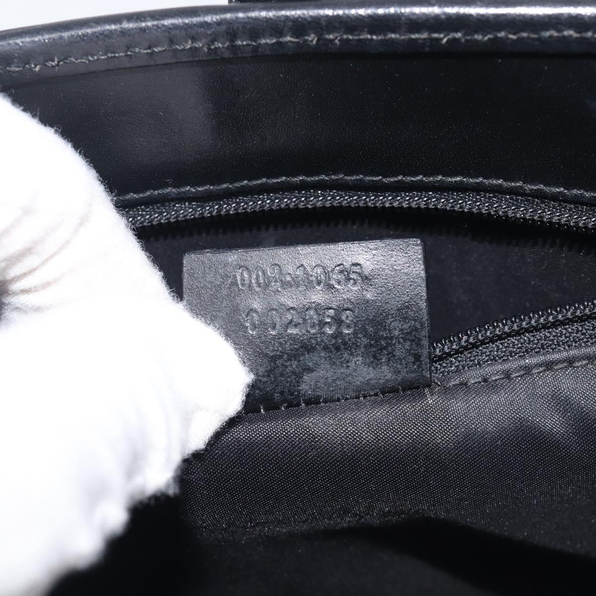 GUCCI Jackie Hand Bag Leather Black Silver 002 1065 Auth 209943V