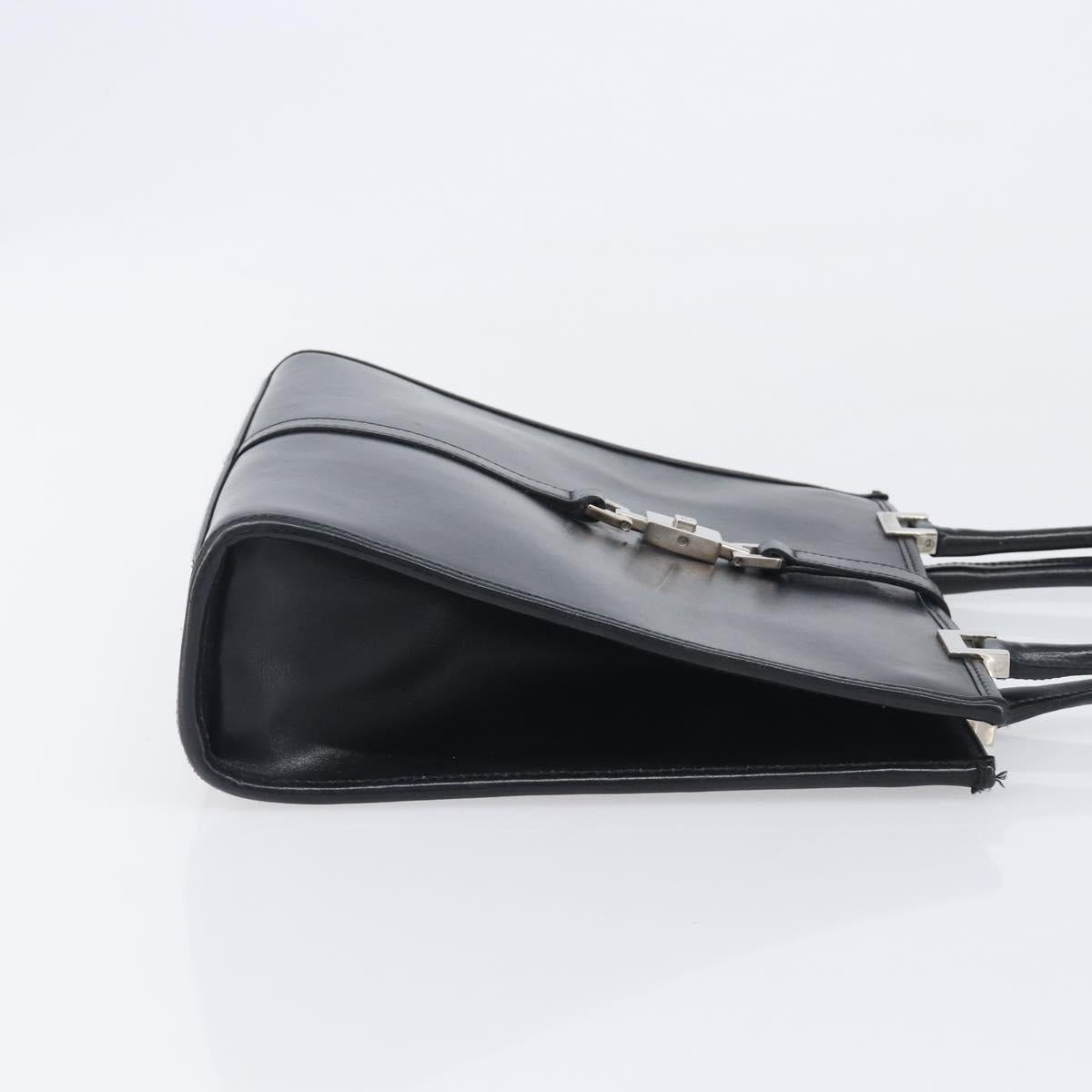 GUCCI Jackie Hand Bag Leather Black Silver 002 1065 Auth 209943V