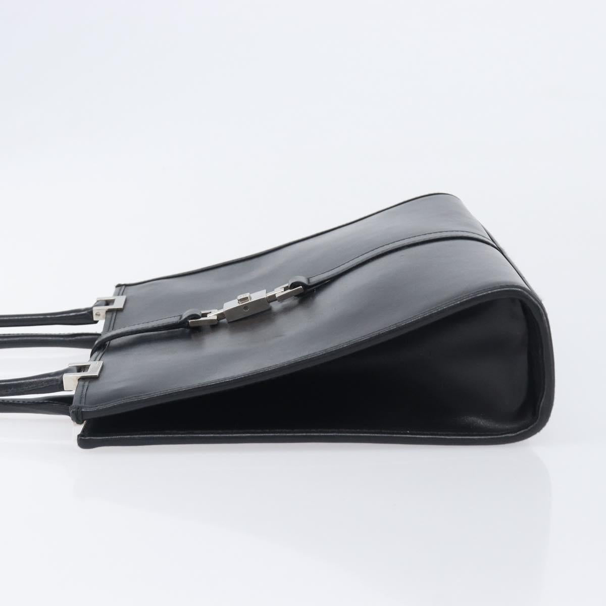 GUCCI Jackie Hand Bag Leather Black Silver 002 1065 Auth 209943V