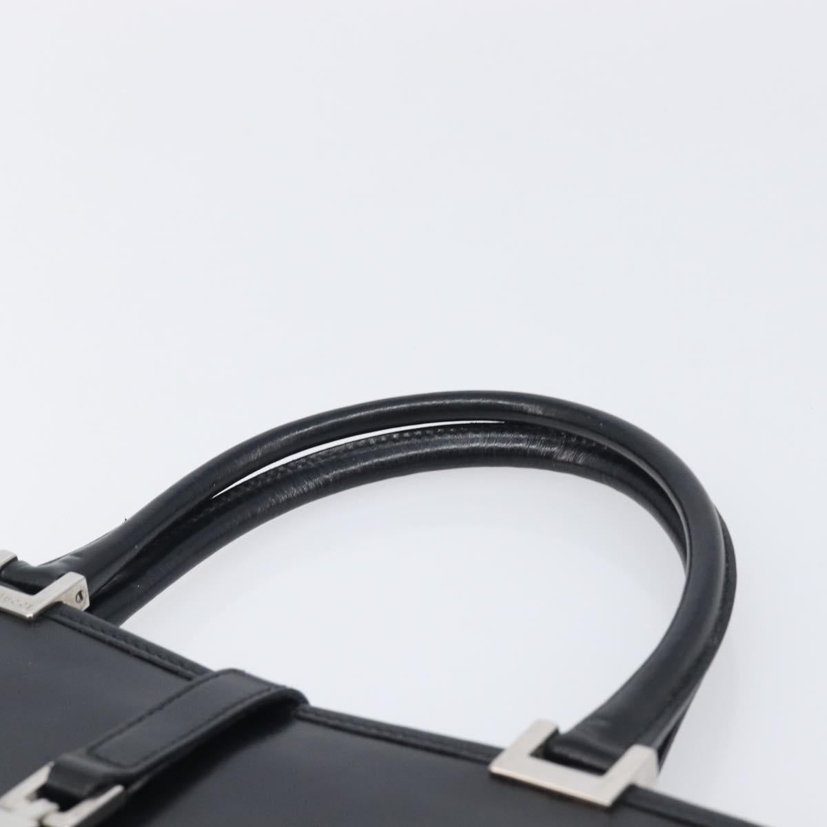 GUCCI Jackie Hand Bag Leather Black Silver 002 1065 Auth 209943V