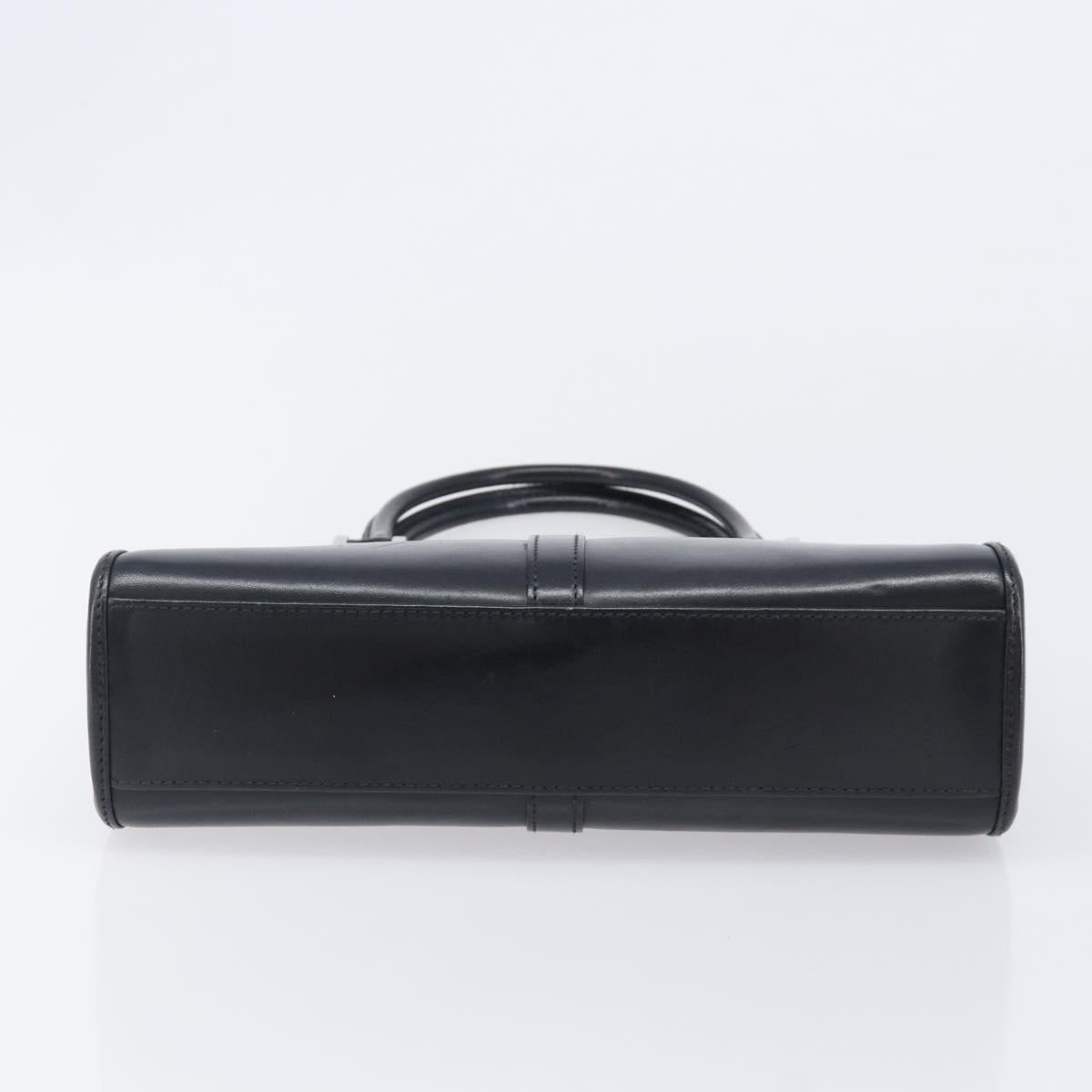 GUCCI Jackie Hand Bag Leather Black Silver 002 1065 Auth 209943V