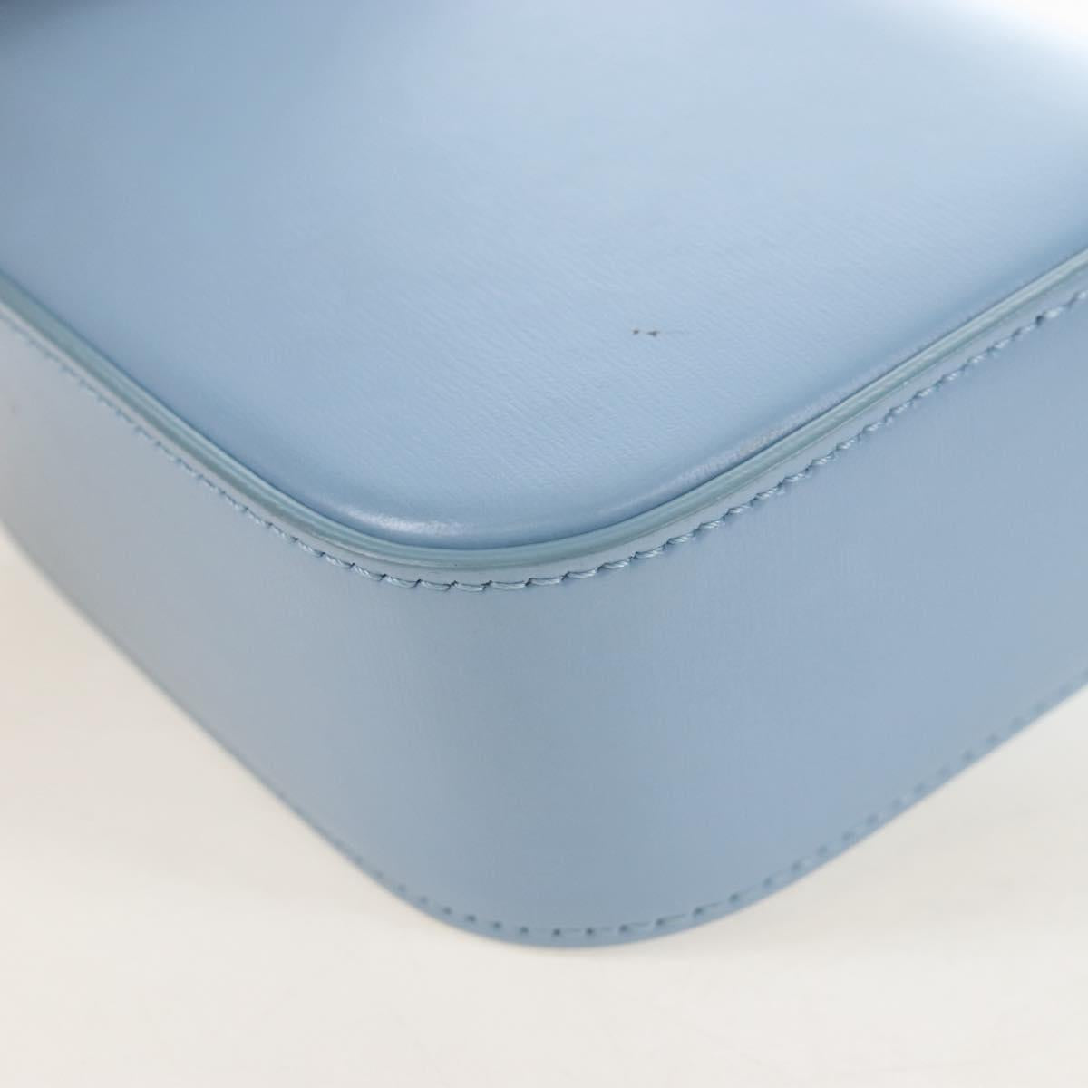 CELINE Triomphe Mini Claude Shoulder Bag Leather Light Blue Auth 209947V