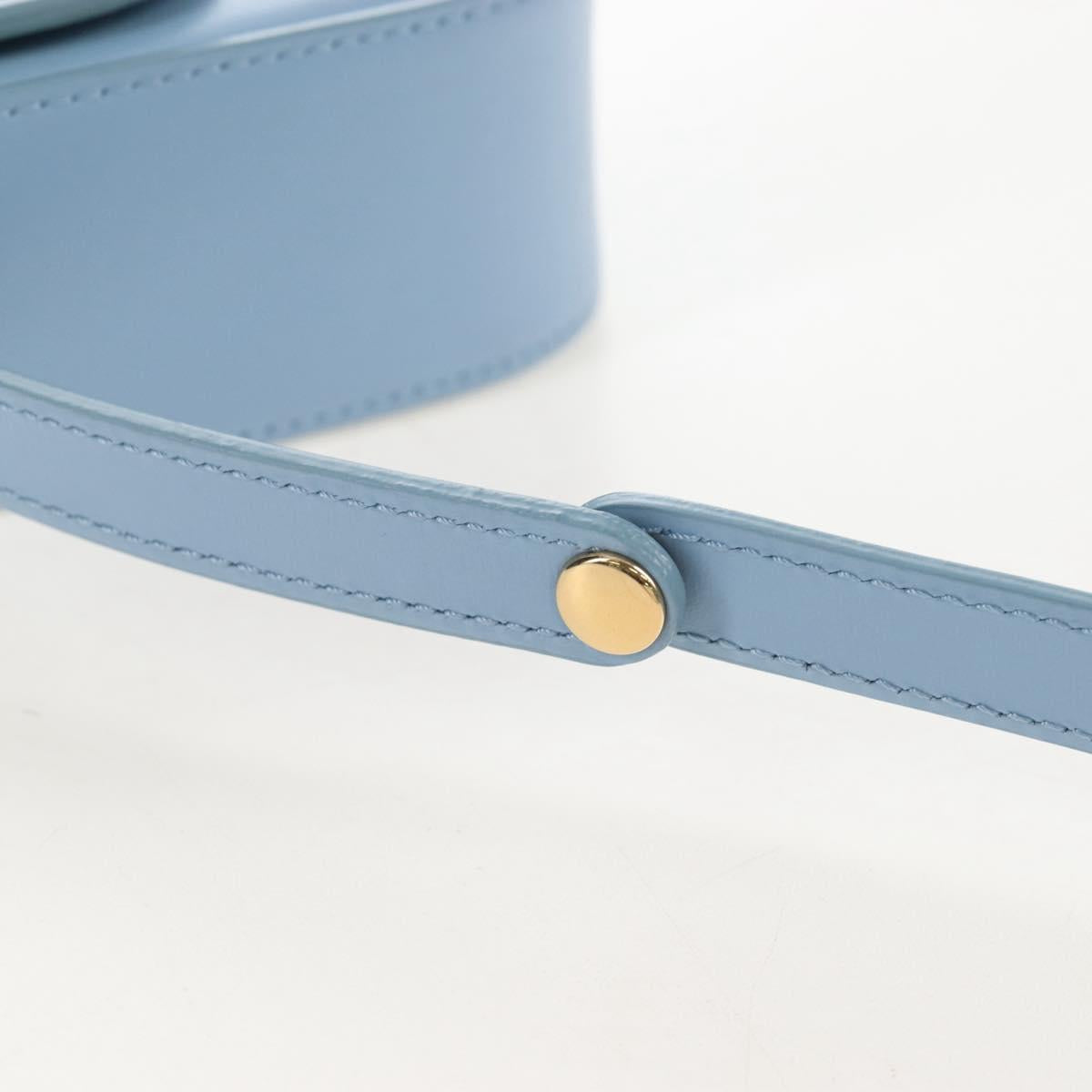 CELINE Triomphe Mini Claude Shoulder Bag Leather Light Blue Auth 209947V