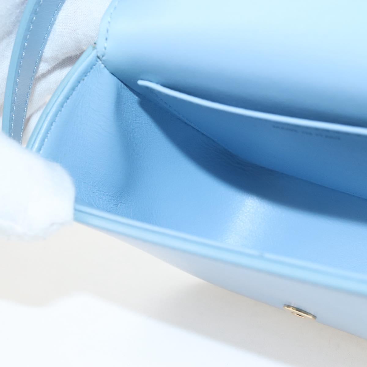 CELINE Triomphe Mini Claude Shoulder Bag Leather Light Blue Auth 209947V
